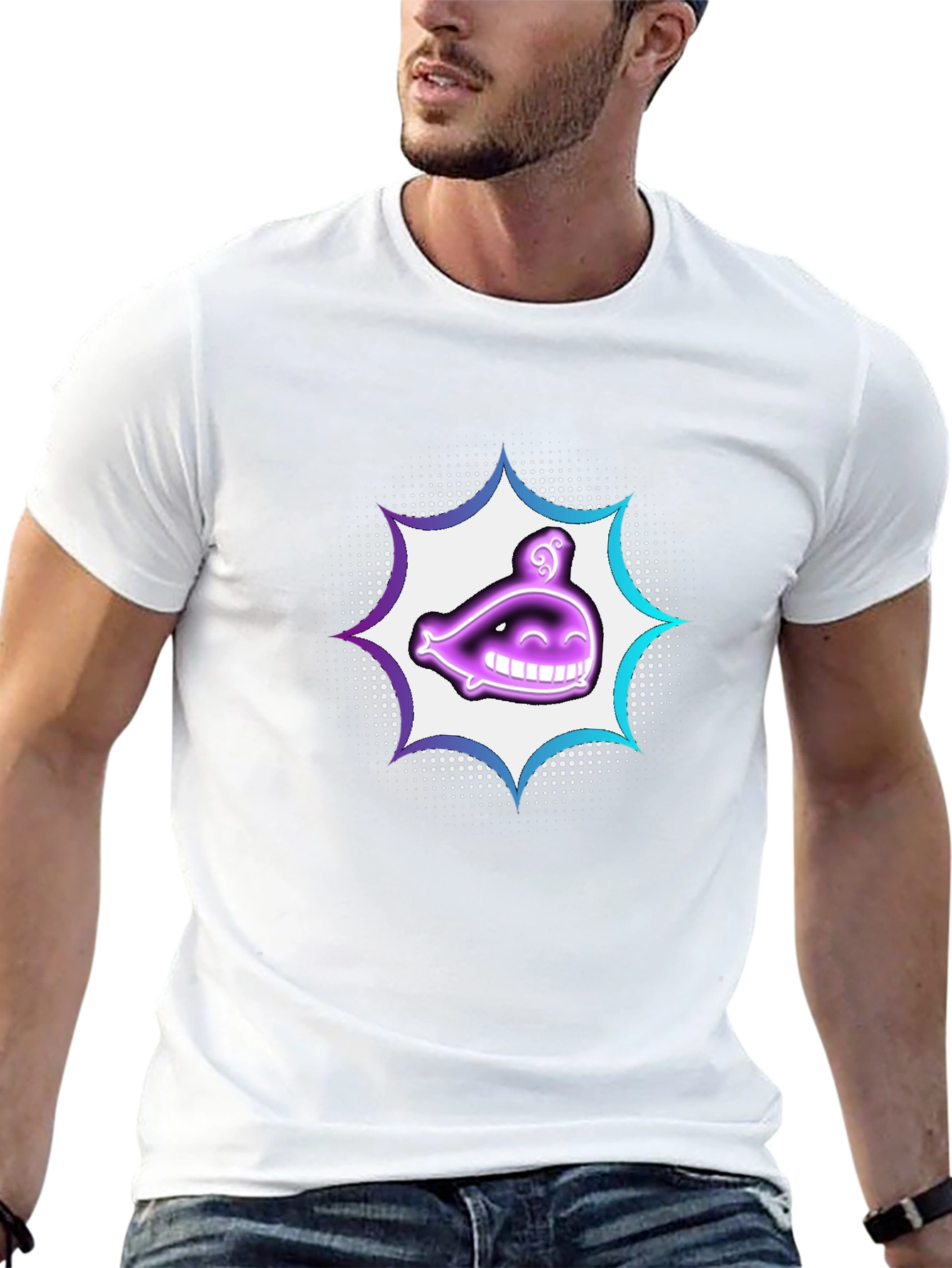 Smiling Ghost Graphic T-Shirt - Black