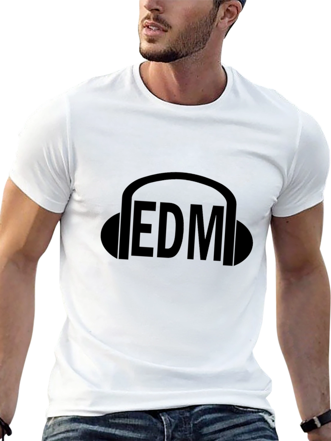 EDM Music Headphones Graphic Tee - Black T-Shirt
