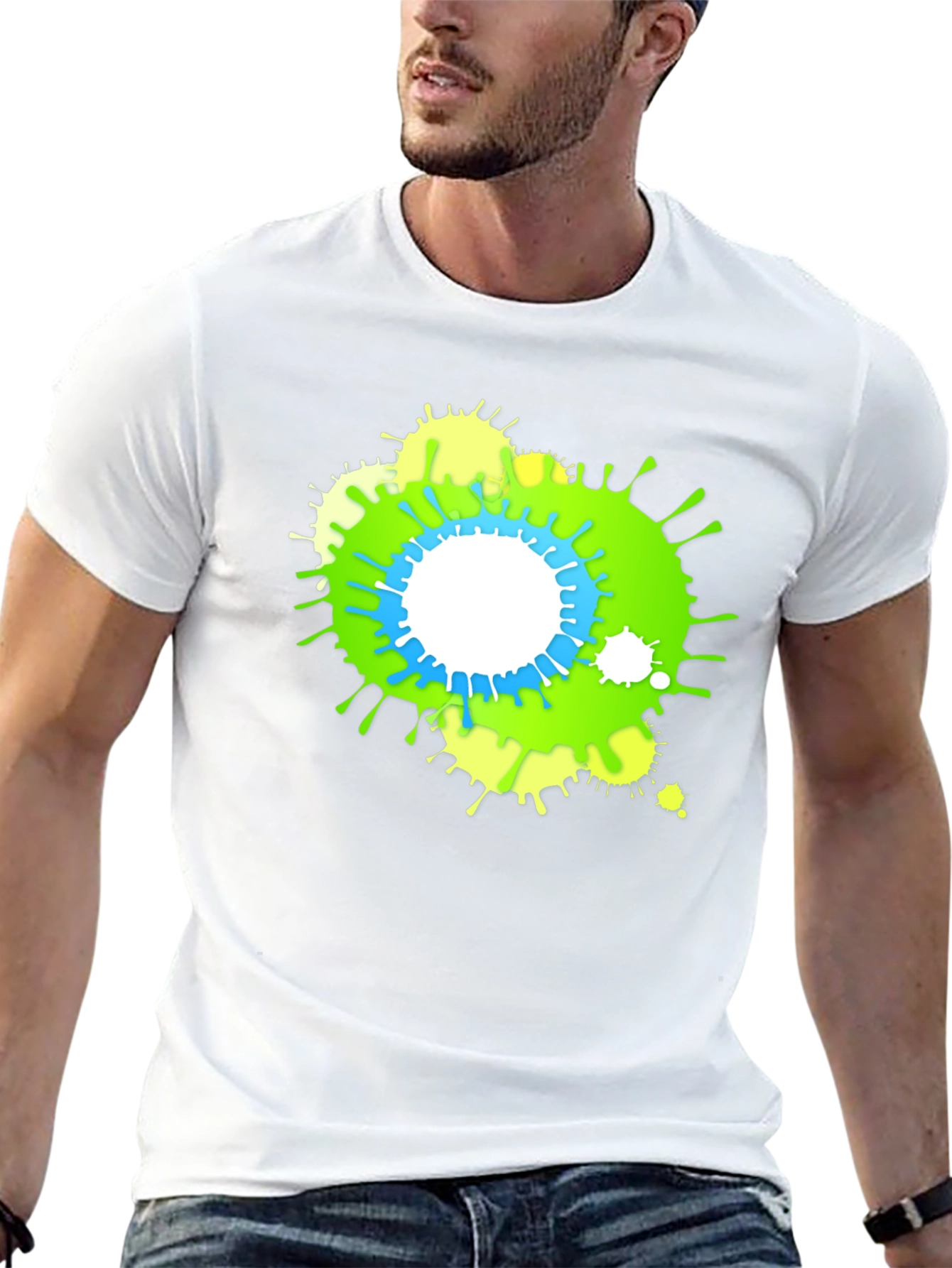 Abstract Splatter Graphic Black T-Shirt
