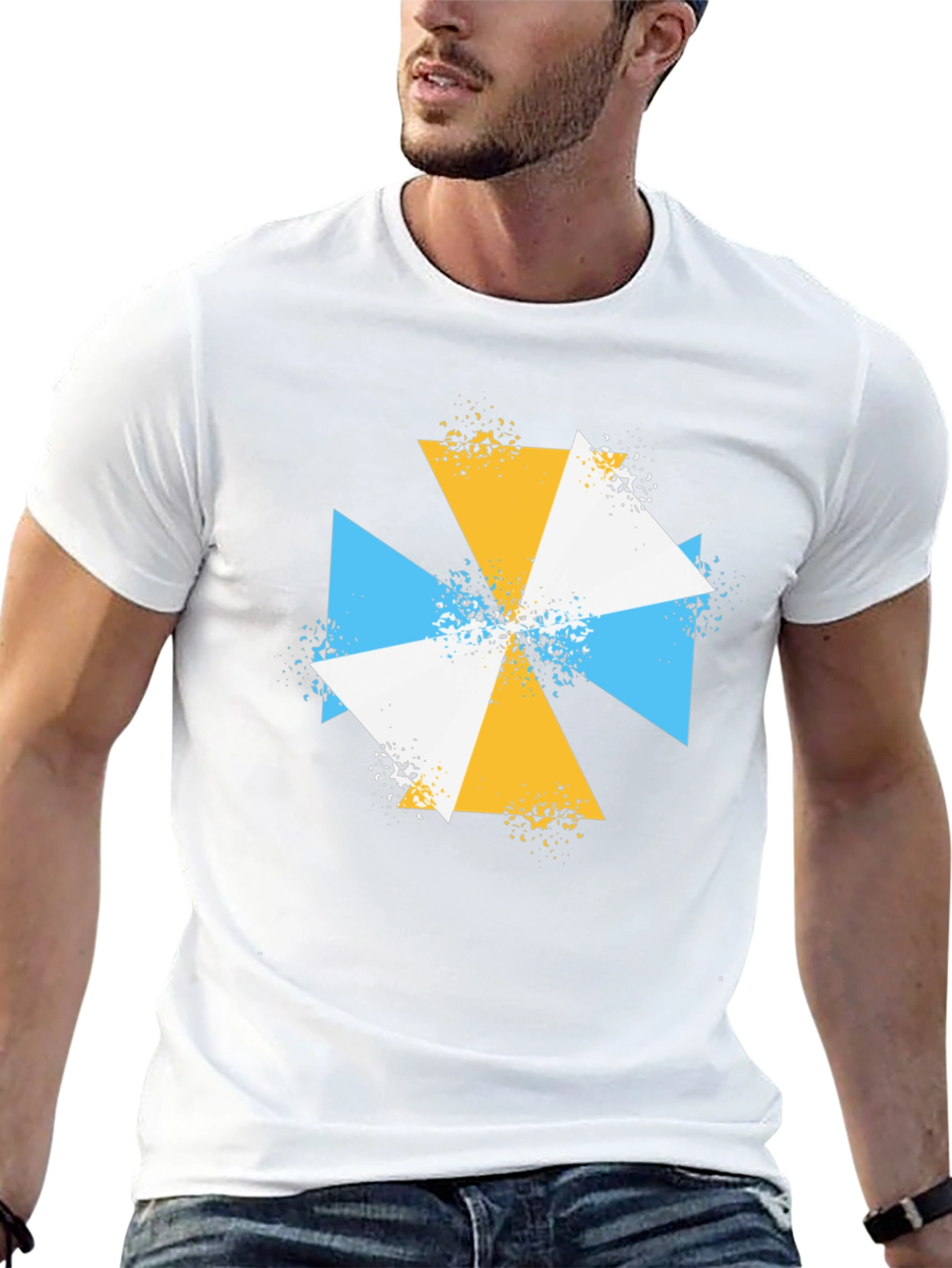 Geometric Triangle T-Shirt - Modern Abstract Design