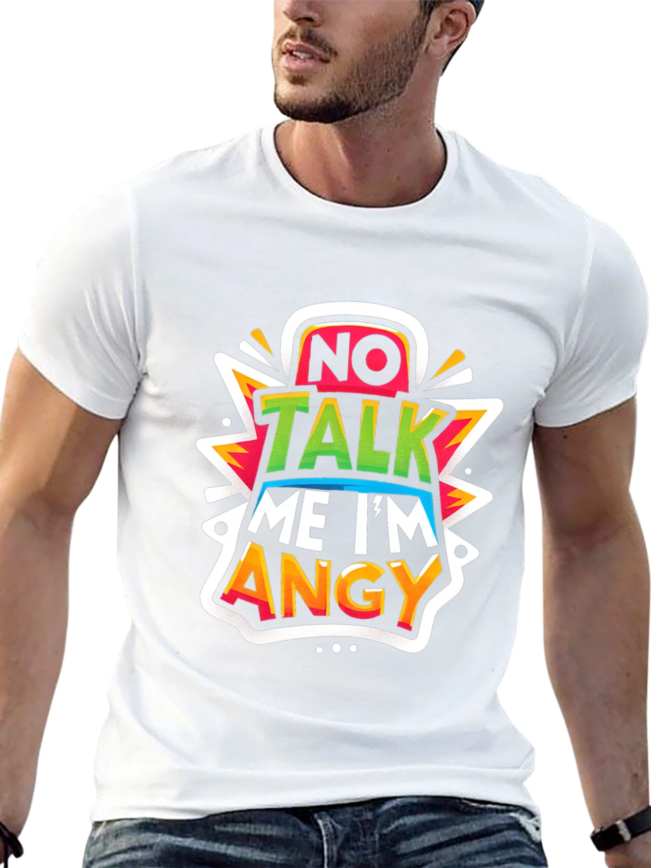 No Talk Me Im Angy Graphic Tee - Black