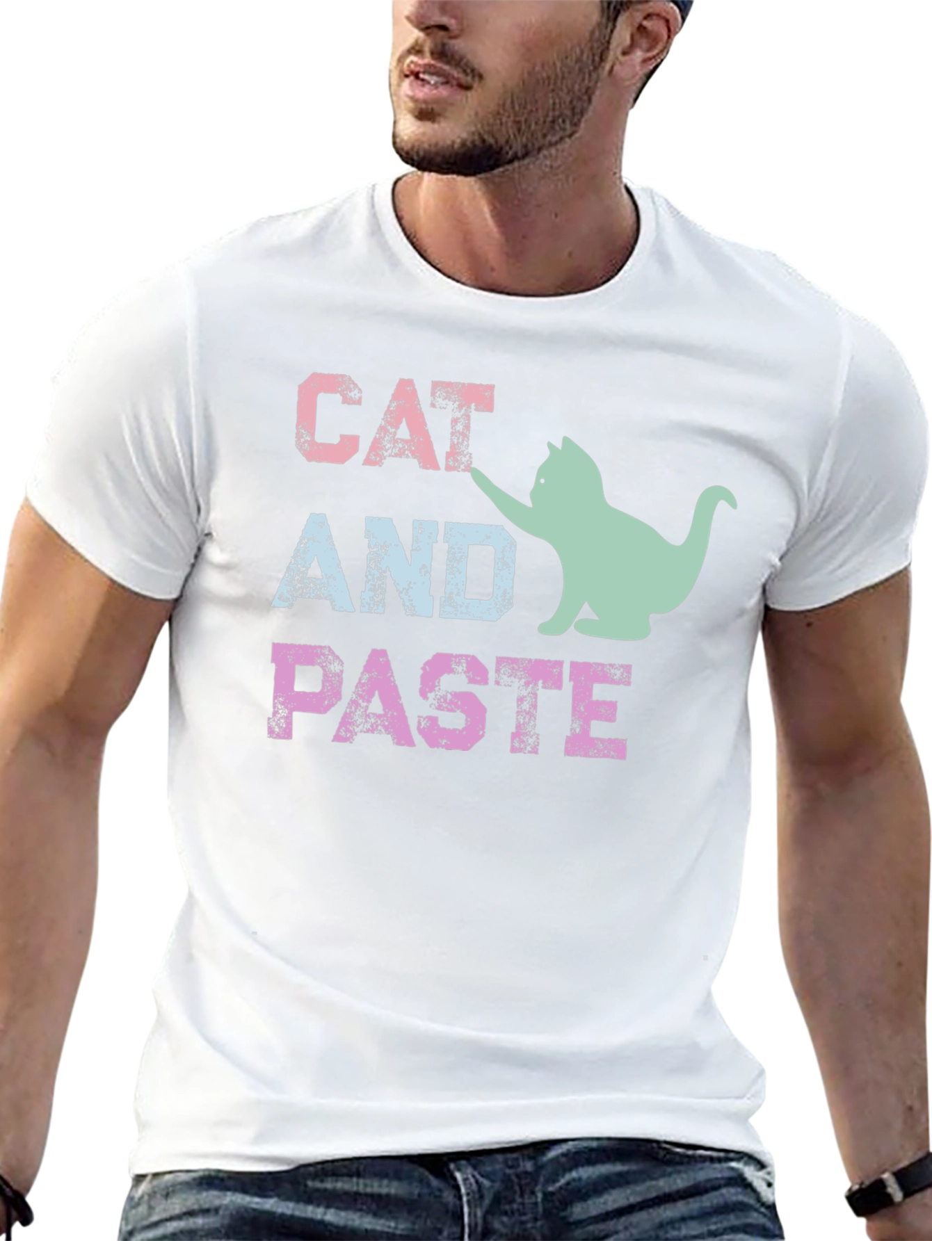 Cat and Paste Graphic T-Shirt
