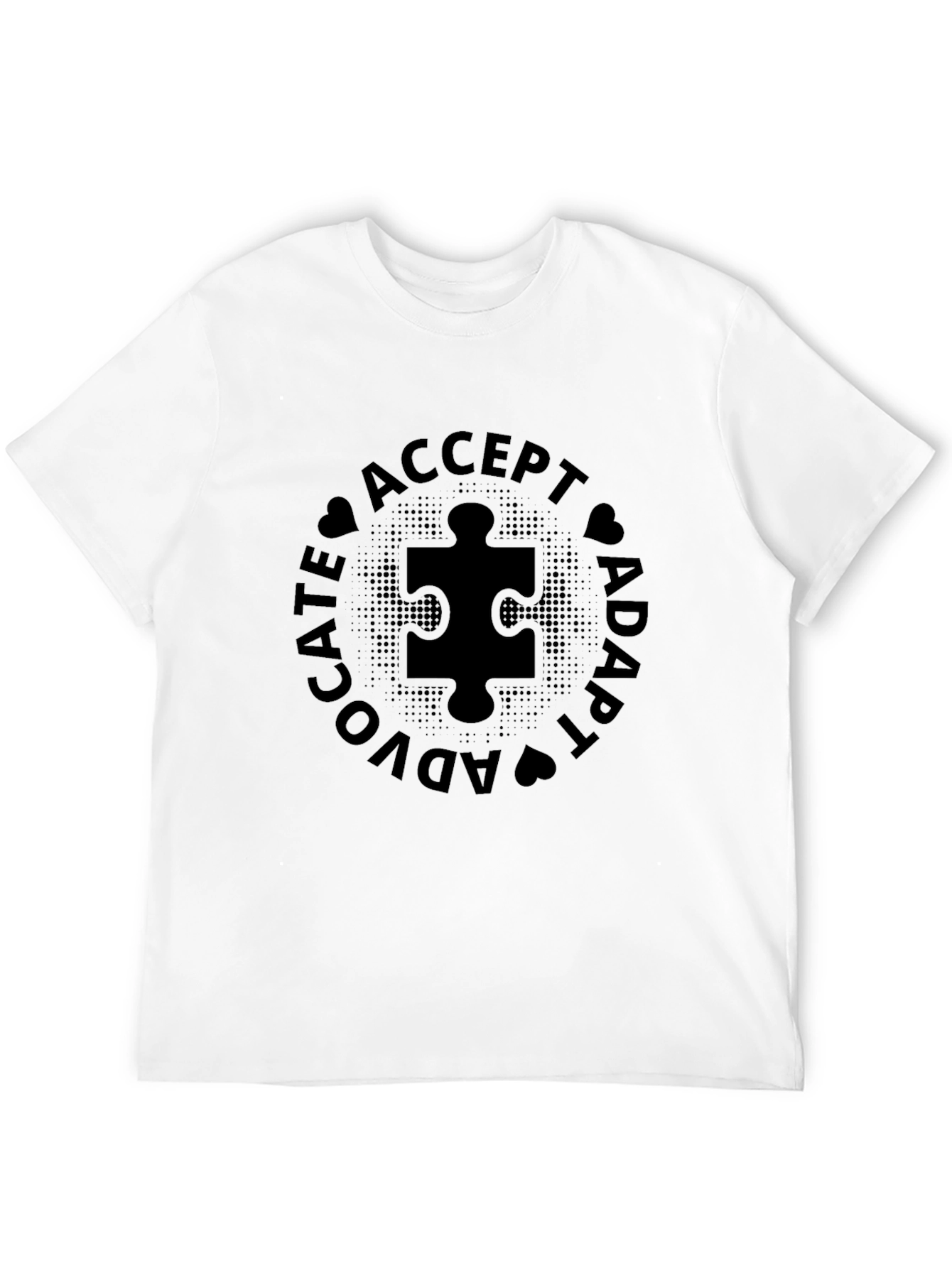 Autism Awareness Black T-Shirt - Advocate Accept Adapt