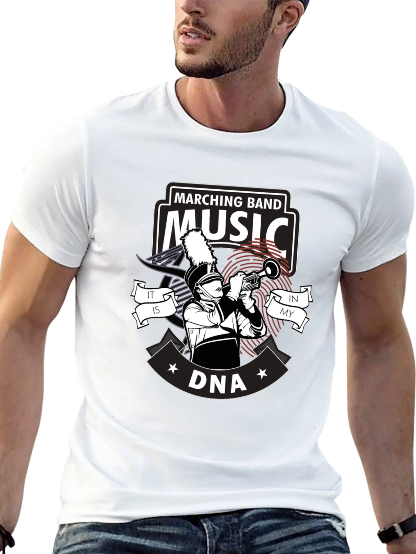Marching Band Music DNA Black T-Shirt