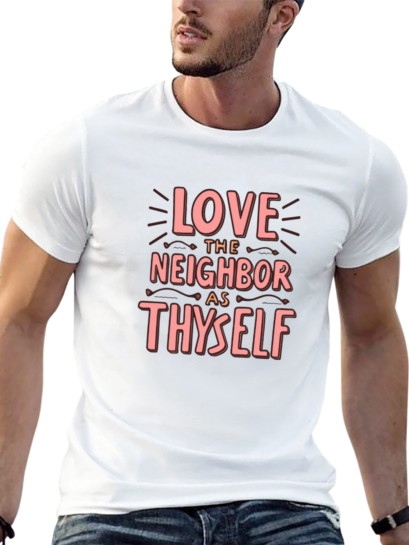 Love Thy Neighbor T-Shirt - Black Crew Neck