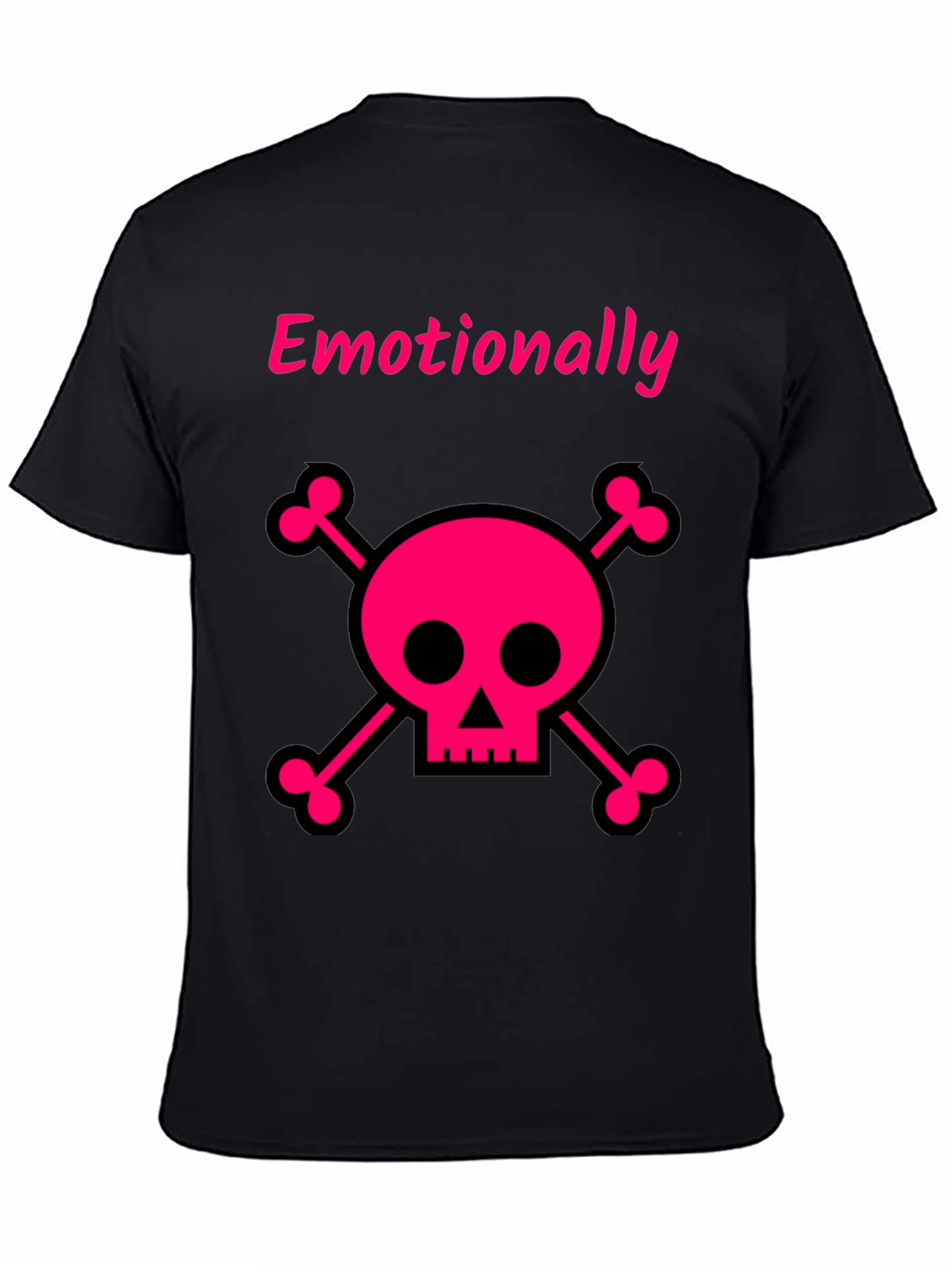 Emotionally Dead T-Shirt Pink Skull and Crossbones Tee