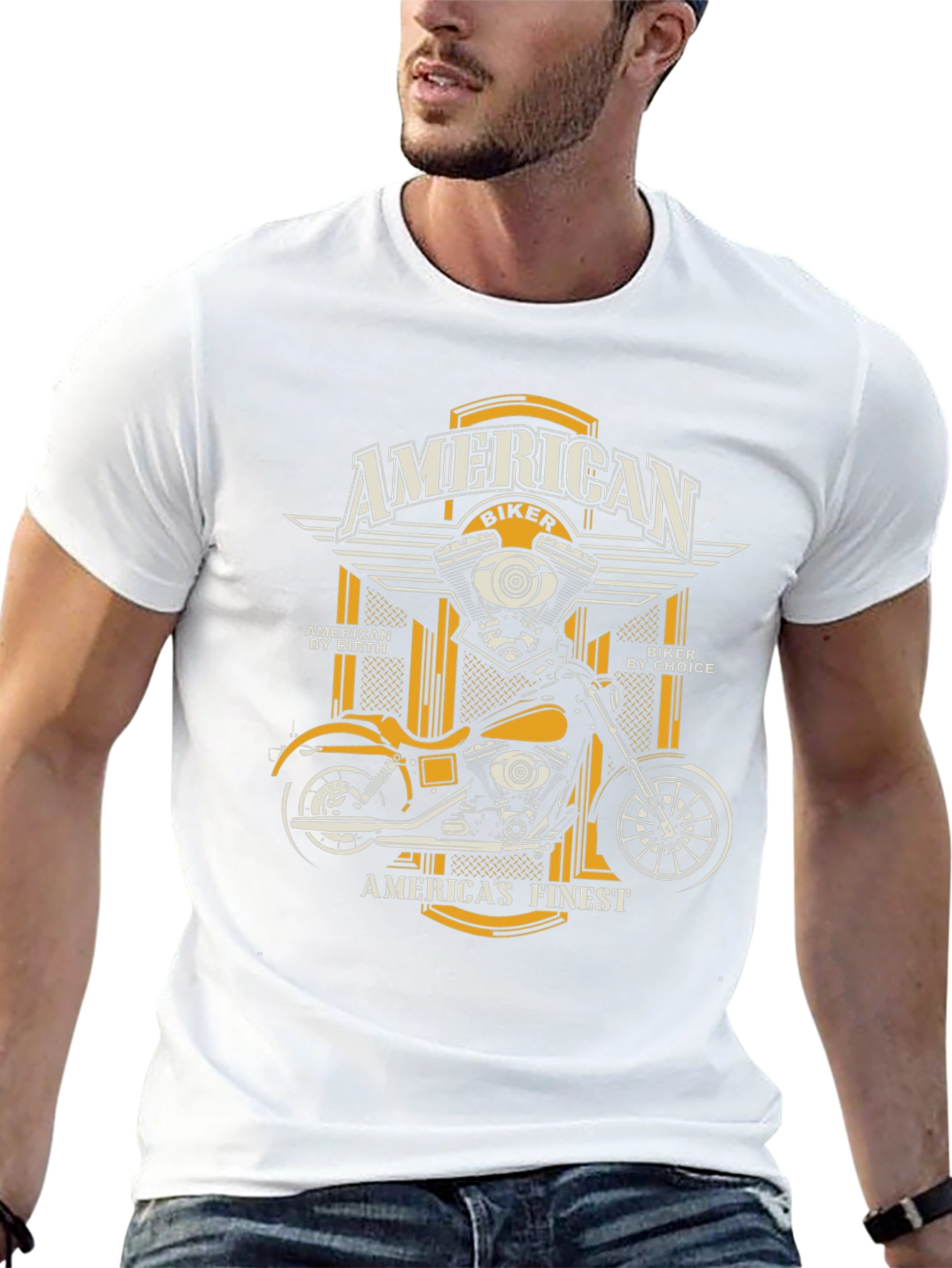 American Biker T-Shirt - Motorcycle Design