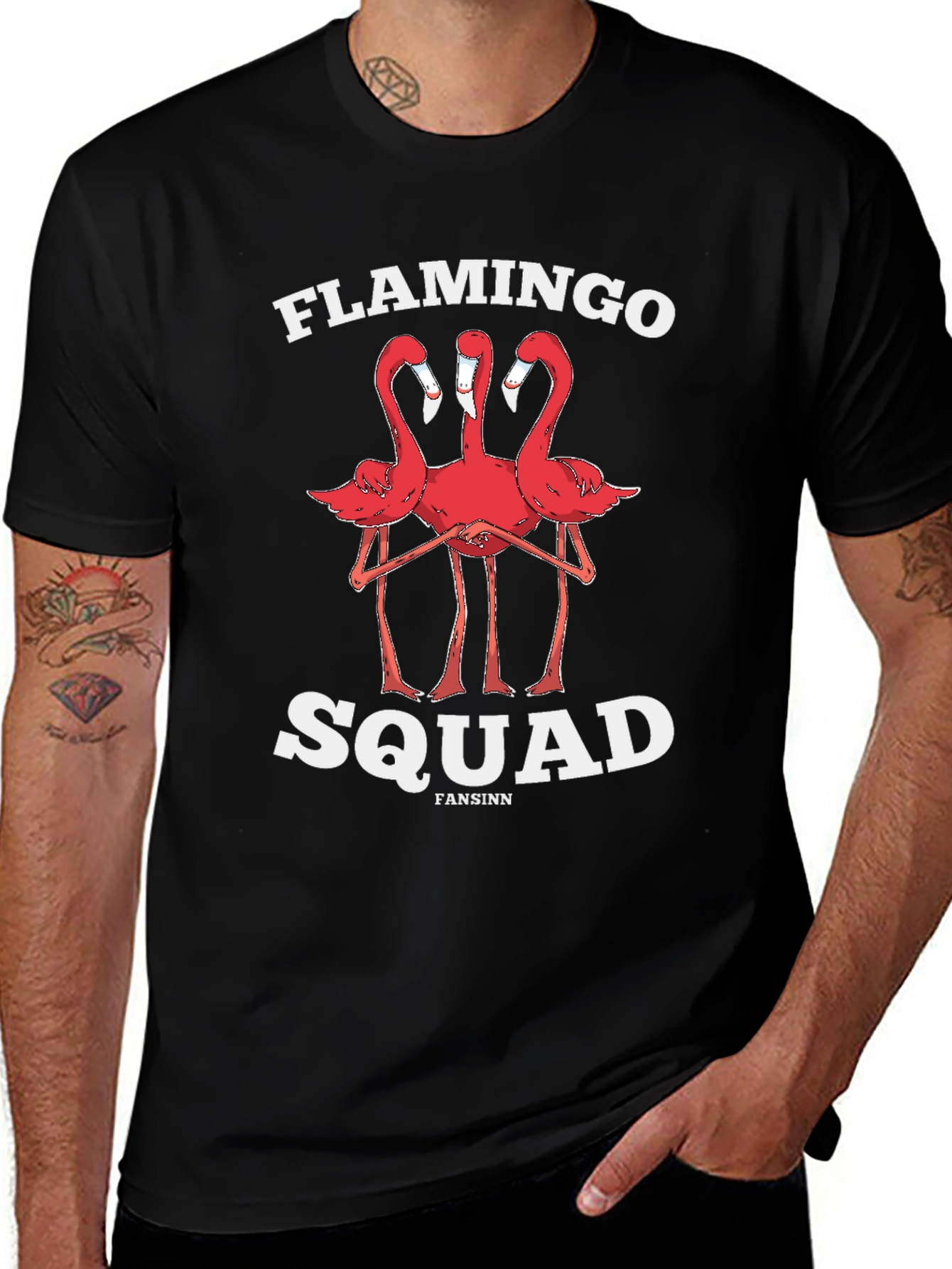 Flamingo Squad Graphic Tee - Black