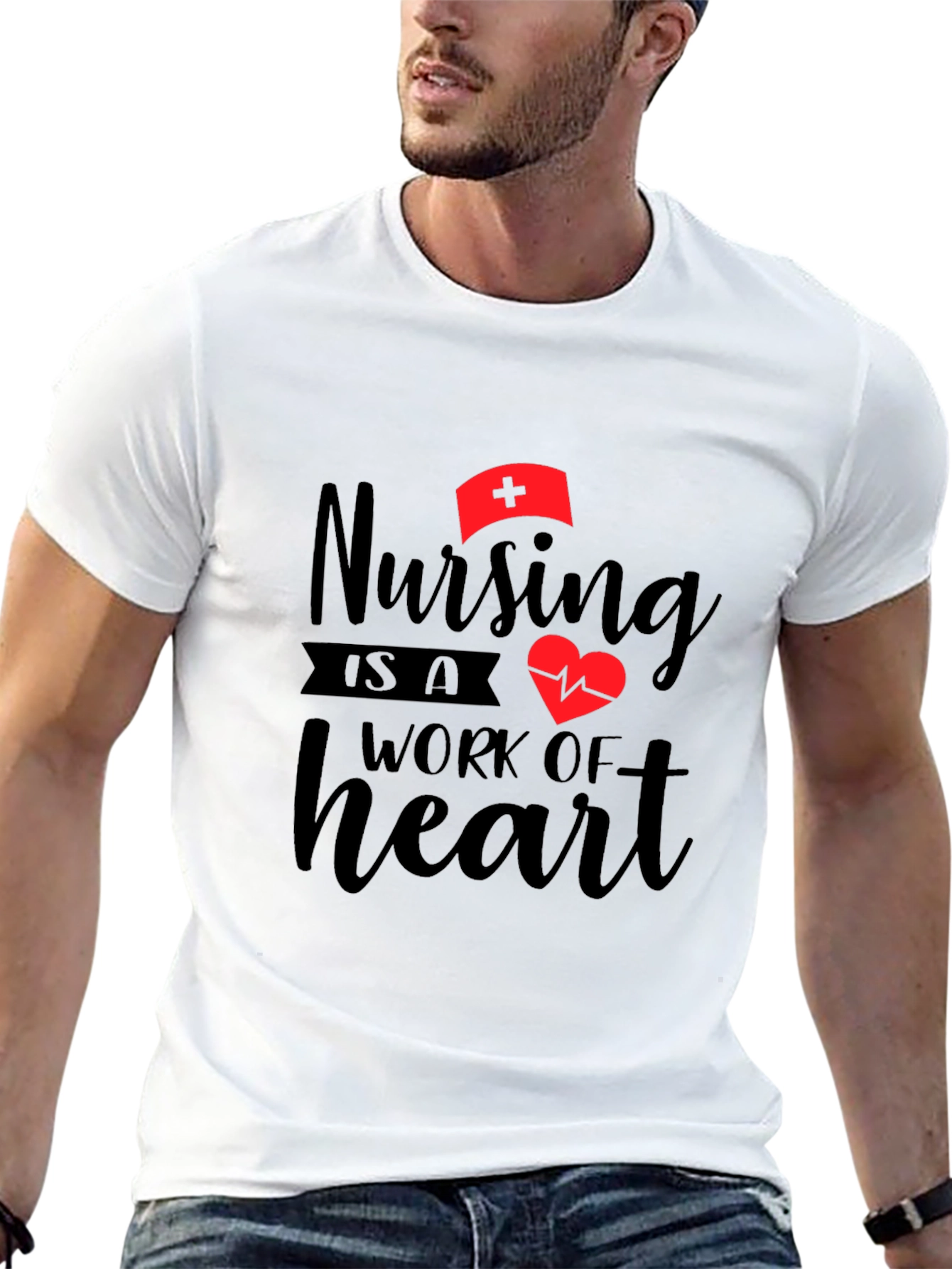 Nursing is a Work of Heart Graphic T-Shirt