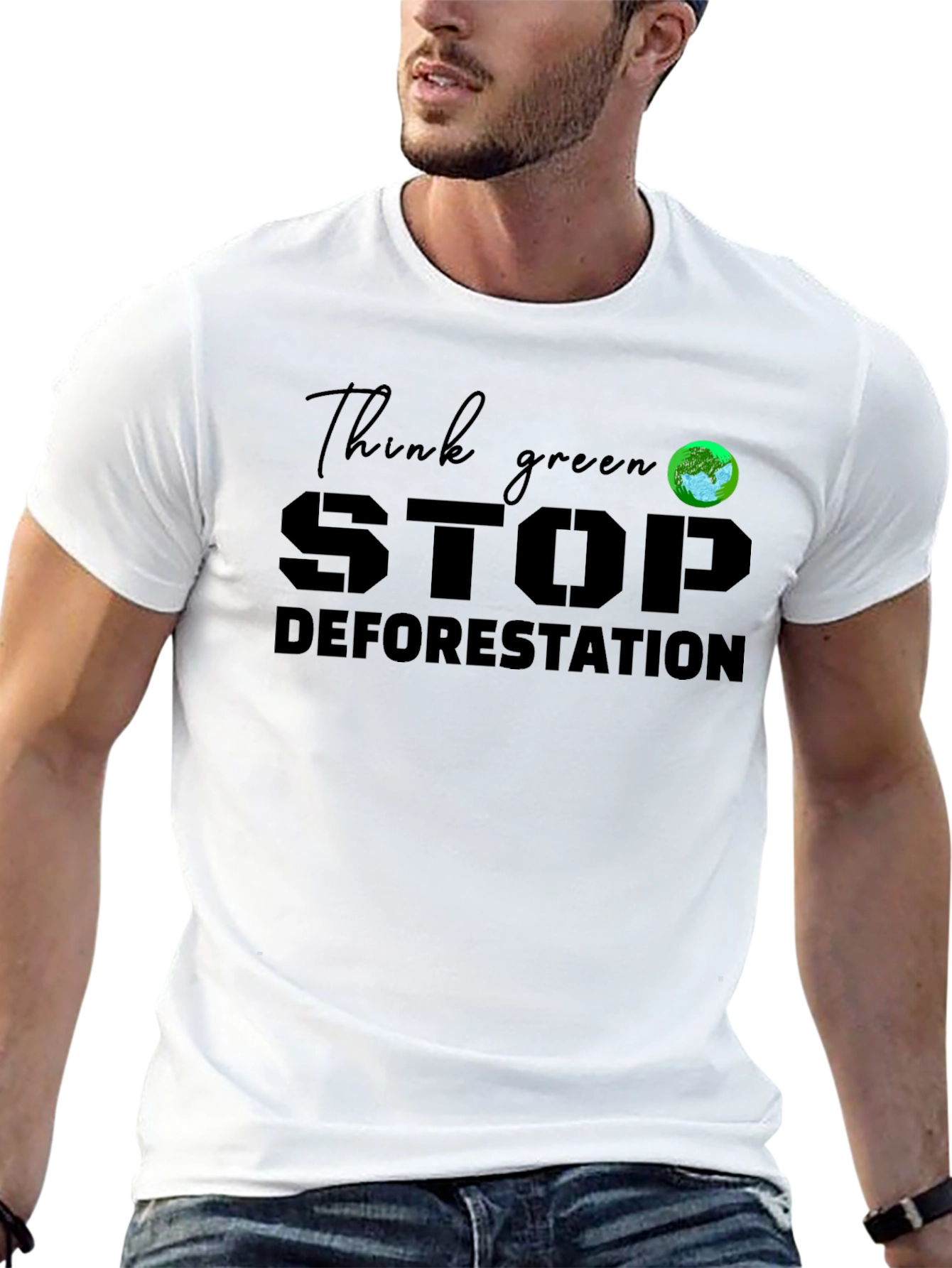Think Green Stop Deforestation Graphic Tee