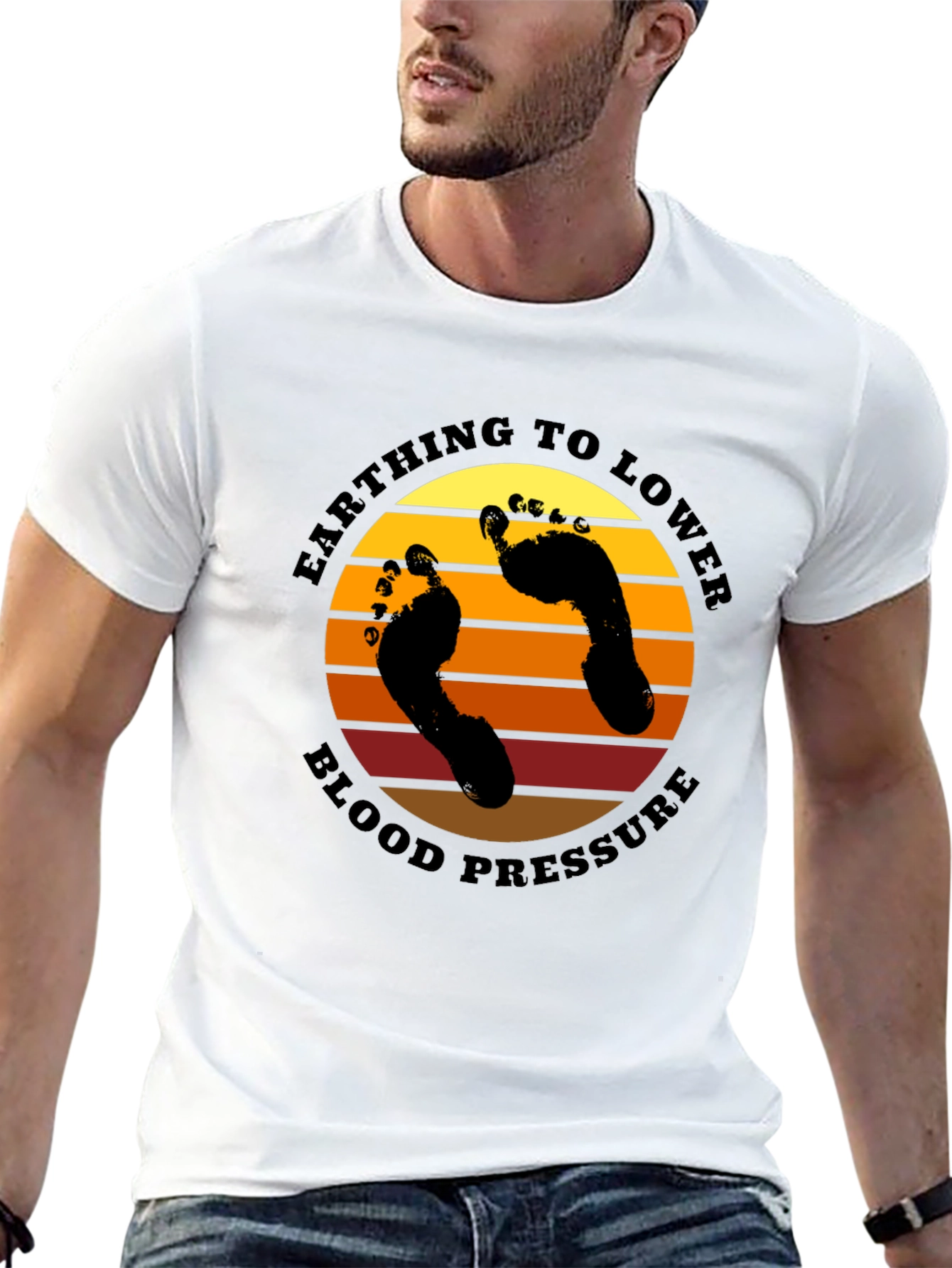 Earthing to Lower Blood Pressure Black T-Shirt