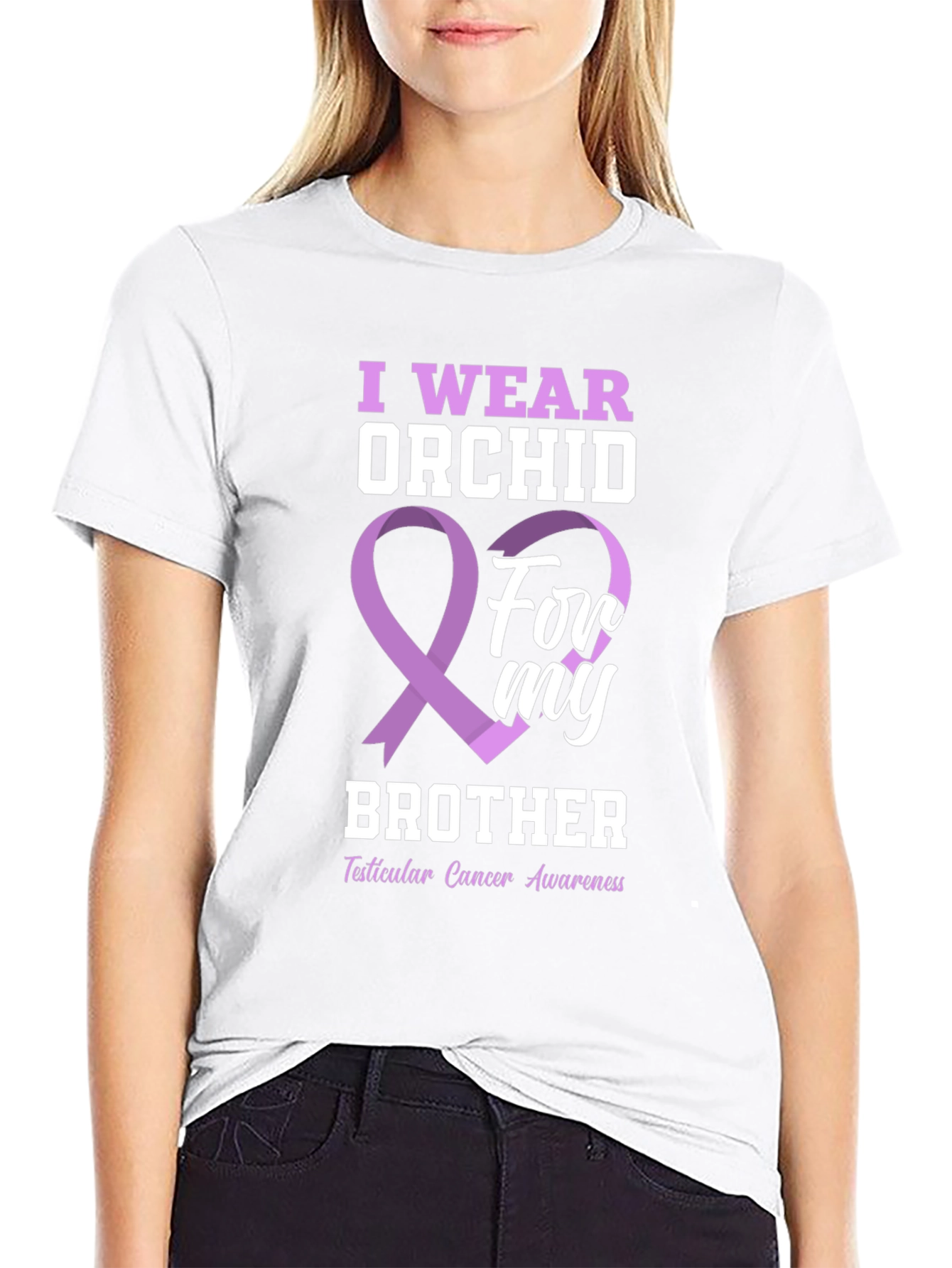 Orchid Brother Cancer Awareness Graphic T-Shirt