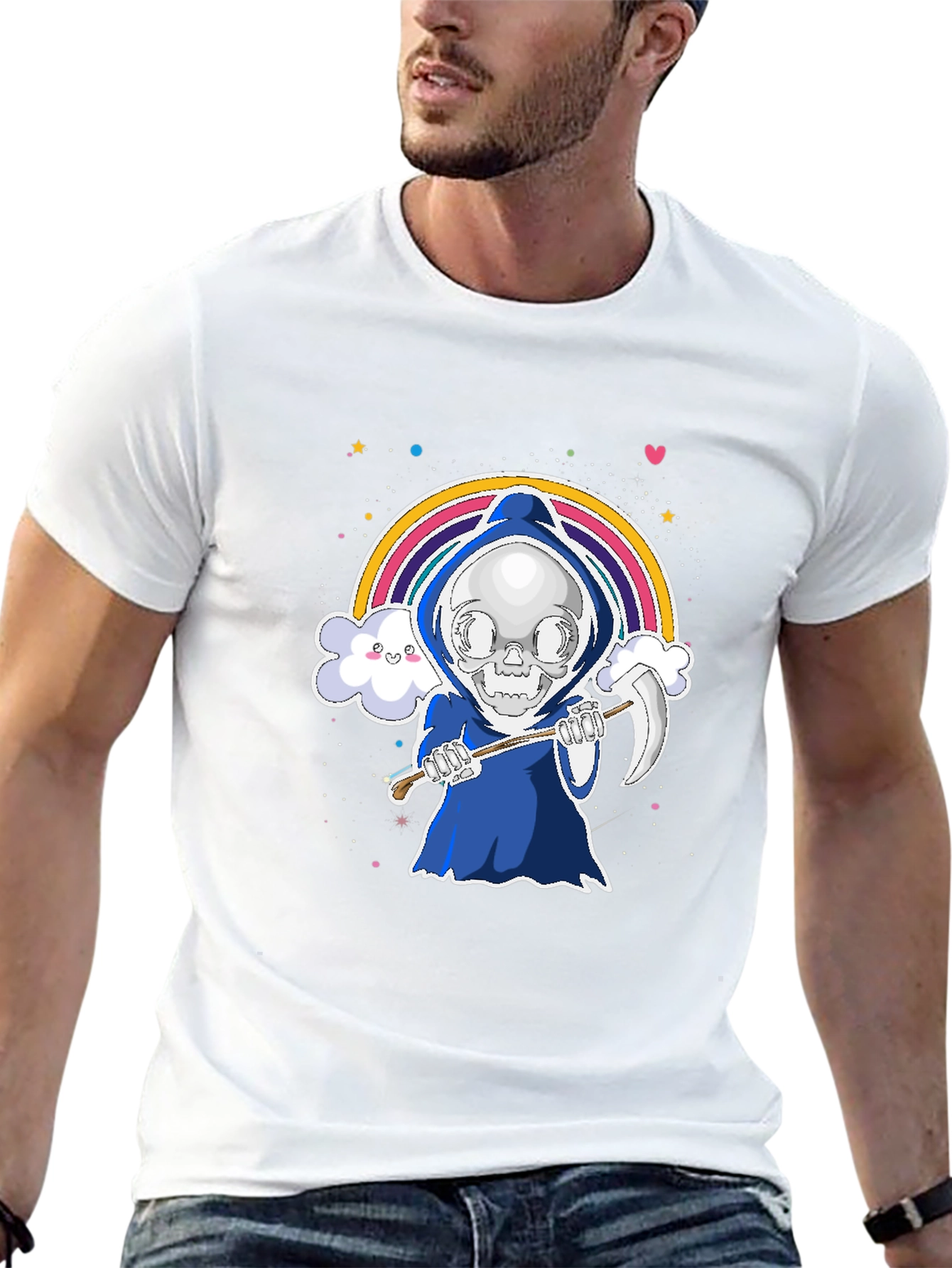 Grim Reaper Rainbow Graphic Tee