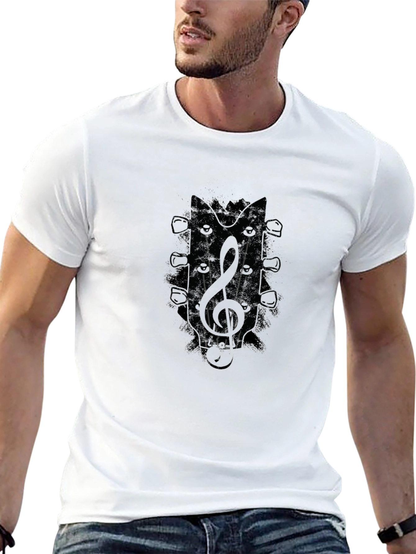 Guitar Treble Clef Mens Graphic Tee