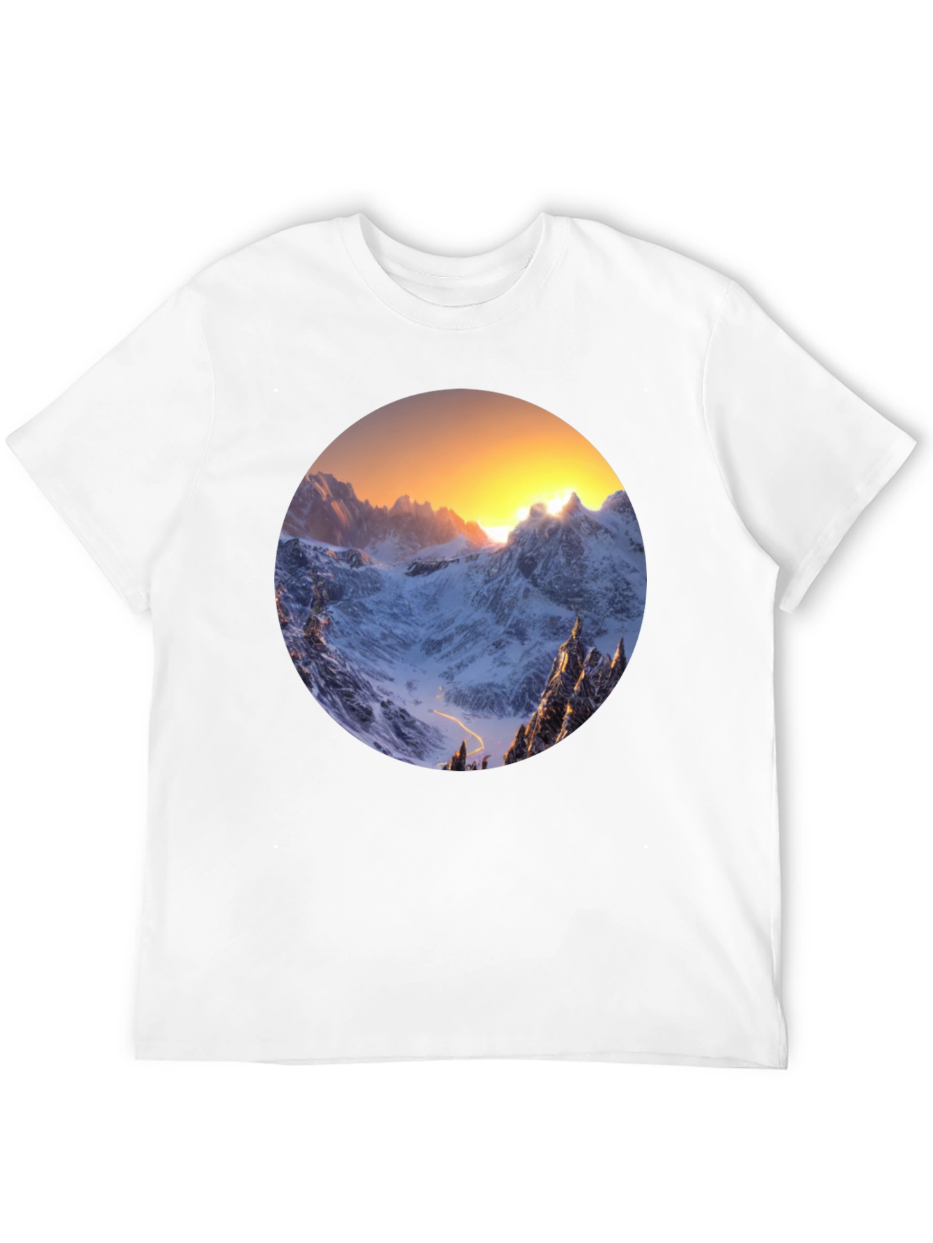 Mountain Vista Graphic Tee - Sunrise Peaks Design