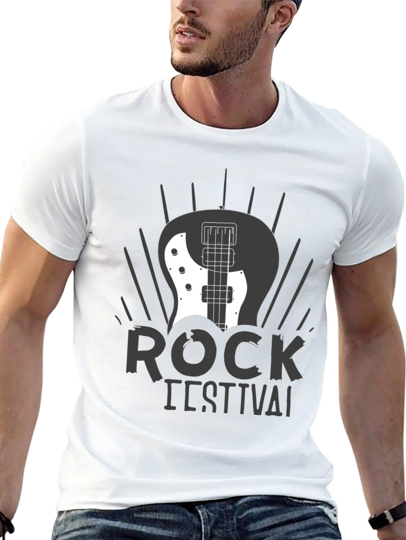 Rock Festival Graphic T-Shirt - Black
