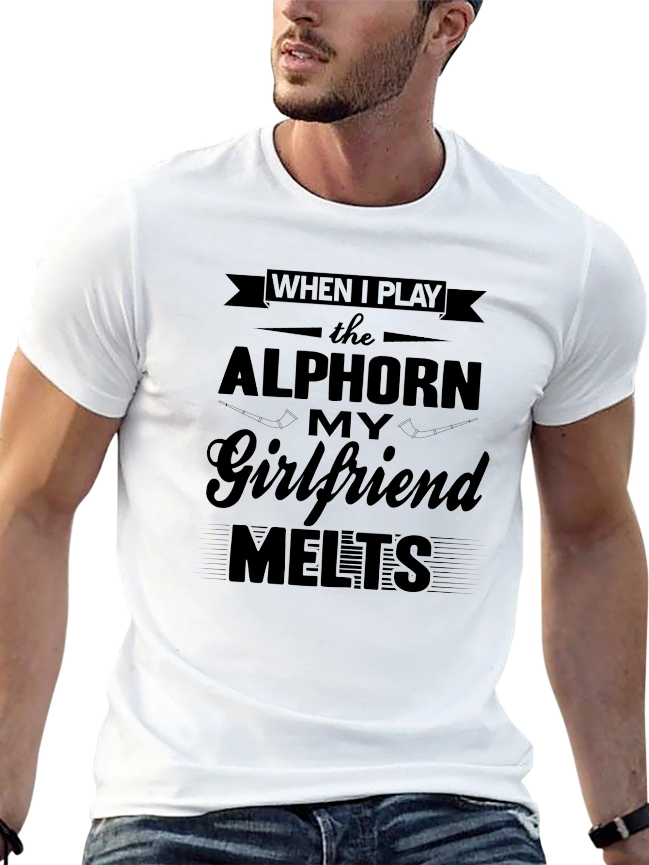 Alphorne Player Funny Novelty Graphic T-Shirt