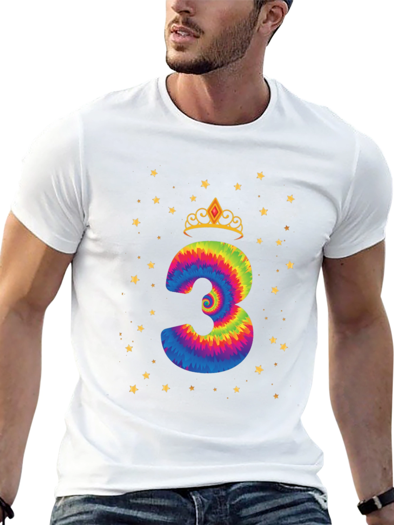 Birthday Girl Three Tie-Dye T-Shirt