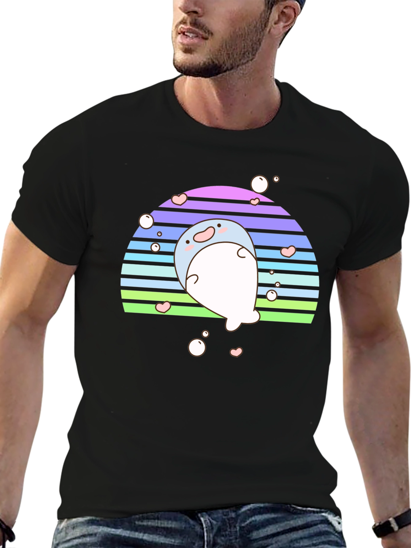 Kawaii Seal Rainbow T-Shirt - Cute Animal Tee