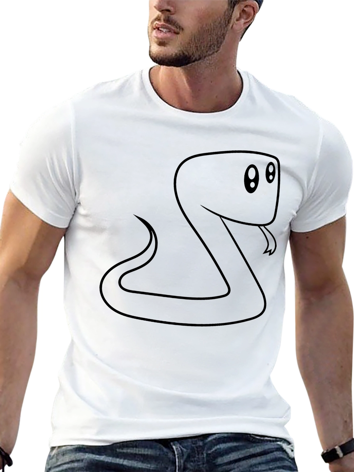 Cartoon Snake Graphic Black T-Shirt