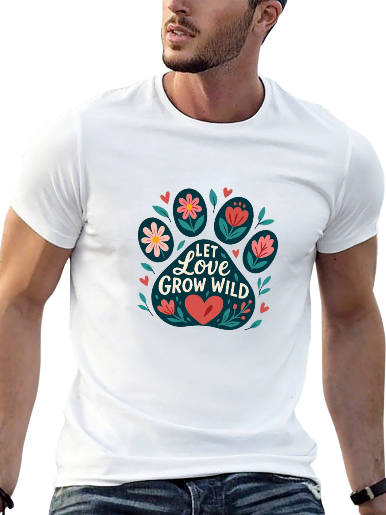 Let Love Grow Wild Black Graphic Tee