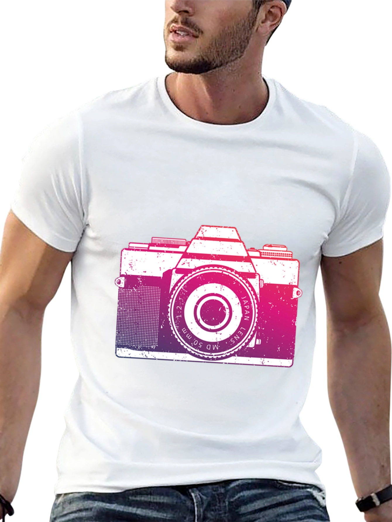 Retro Camera Graphic Tee - Stylish Photographer Shirt