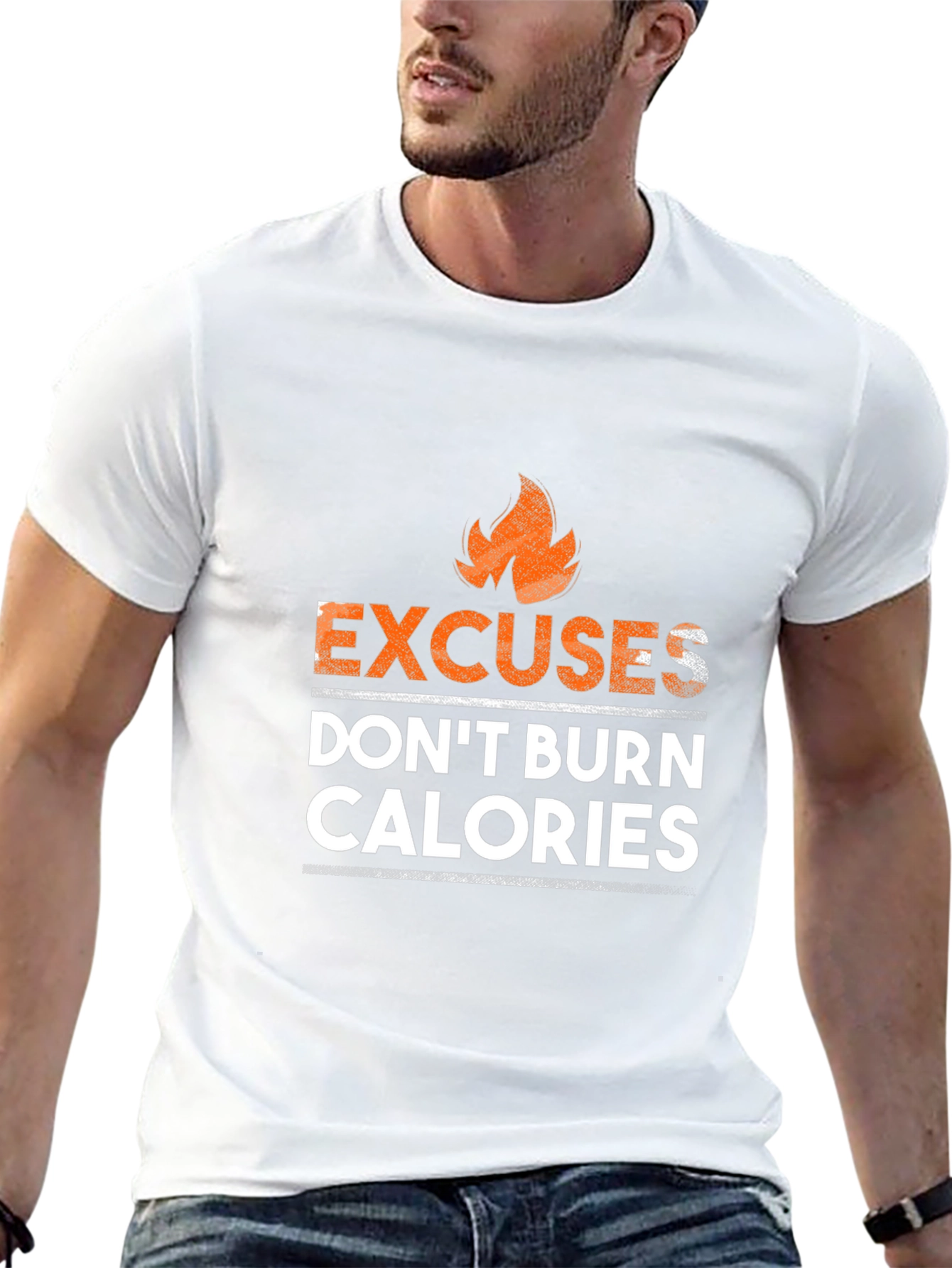 Excuses Dont Burn Calories Mens Black T-Shirt