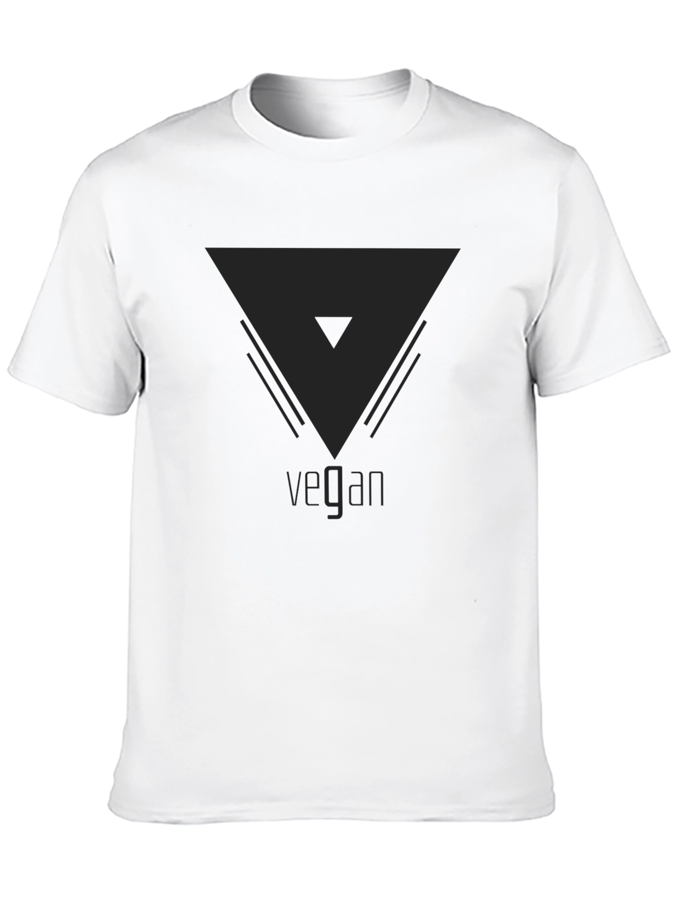 Vegan Triangle Graphic Tee - Modern Black T-Shirt