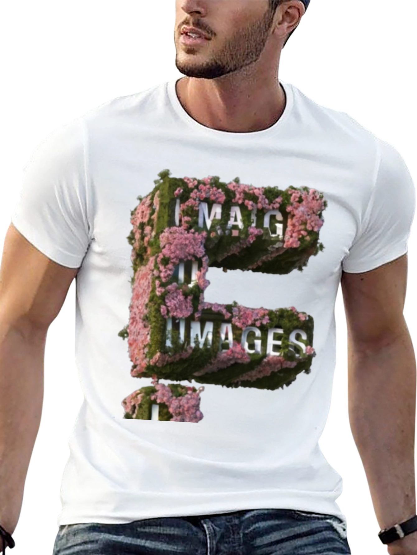 Floral E Images T-Shirt - Unique Graphic Tee