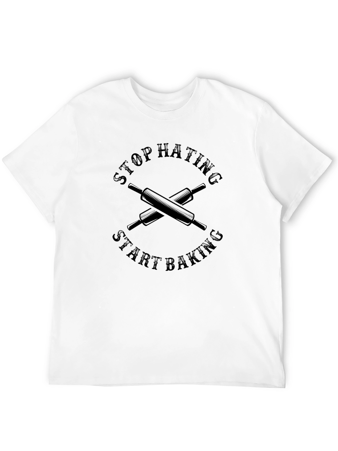 Stop Hating Start Baking Black T-Shirt