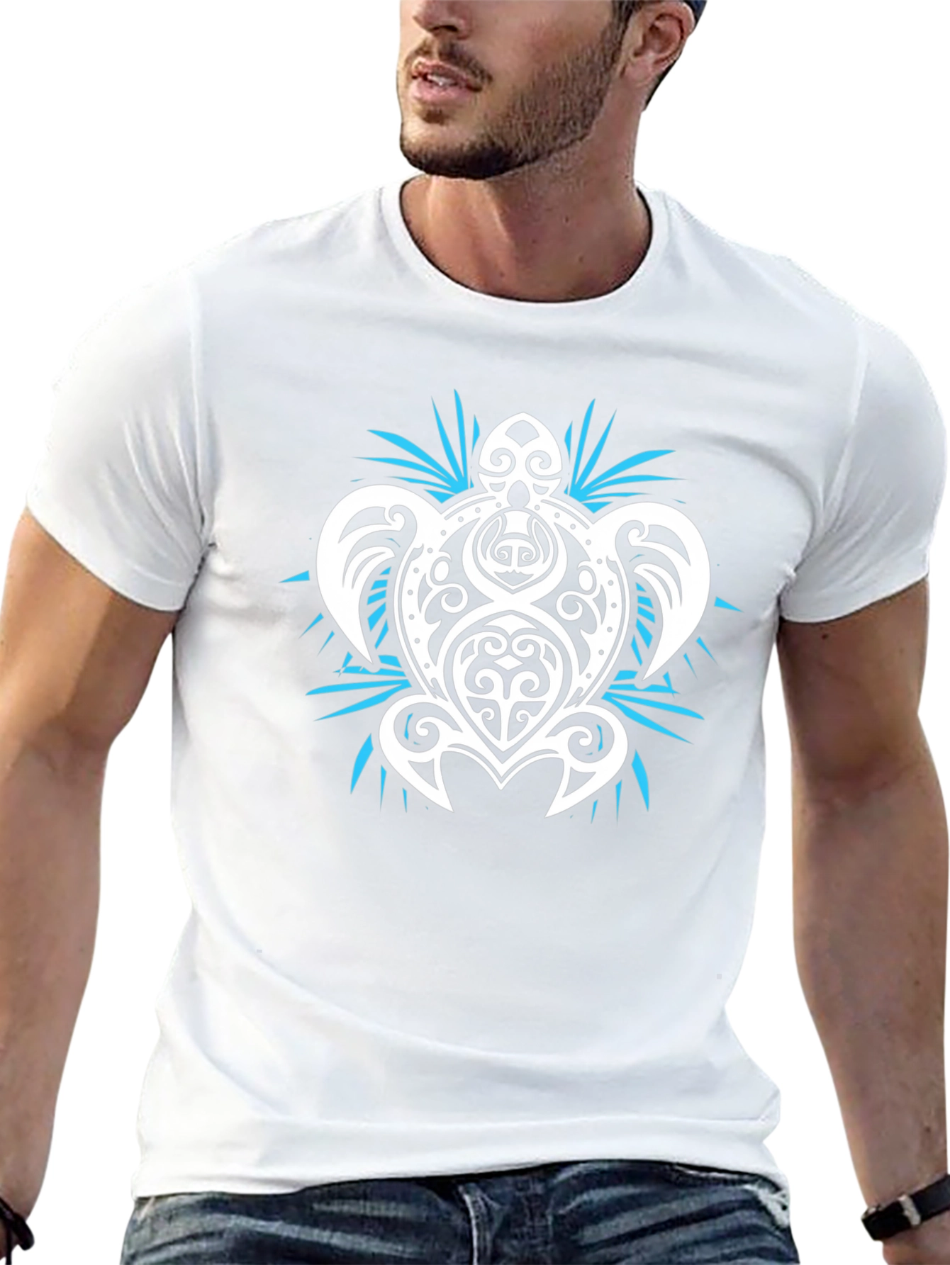 Tribal Turtle Graphic Tee - Black