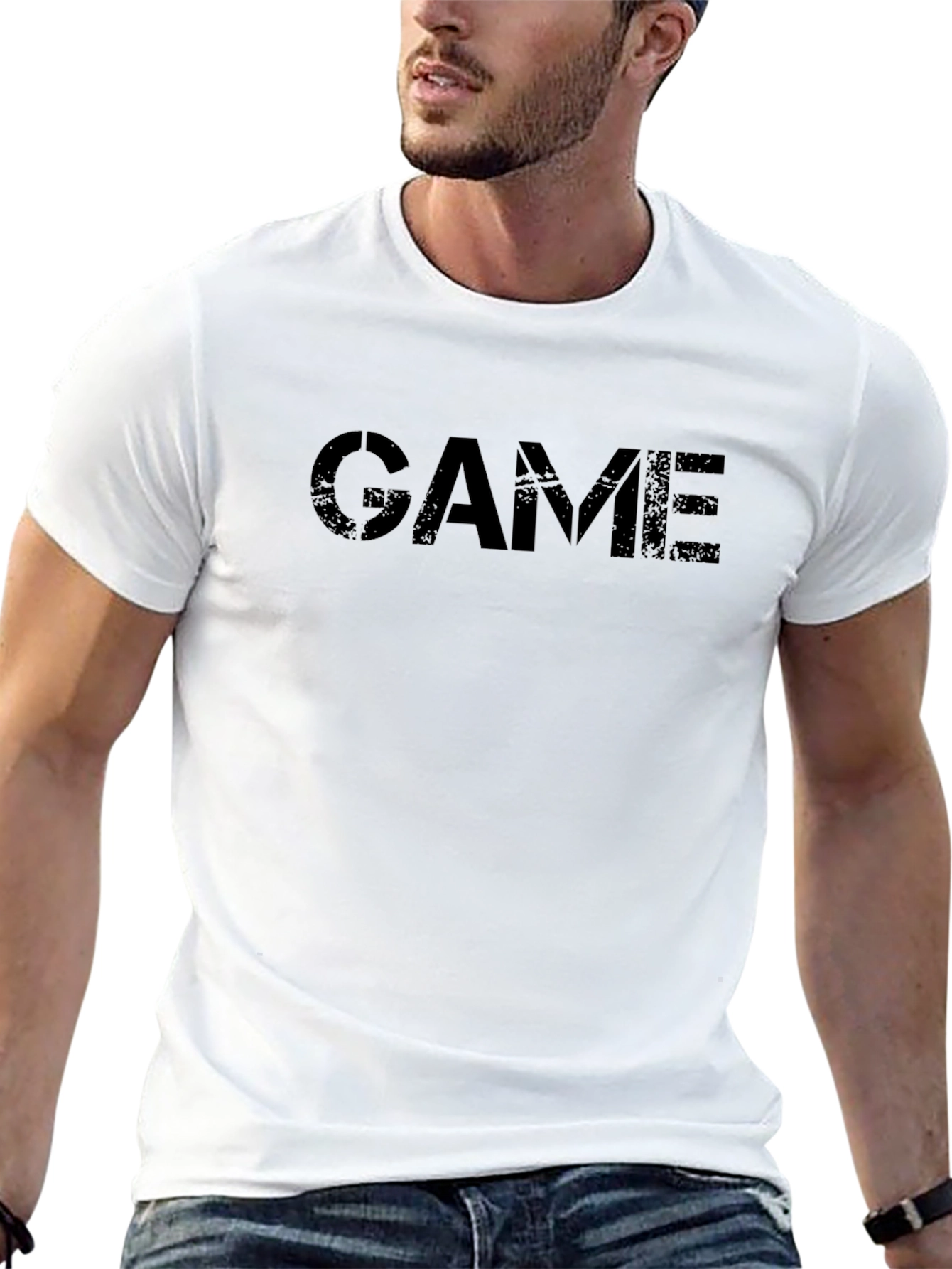 Black GAME Graphic Print T-Shirt