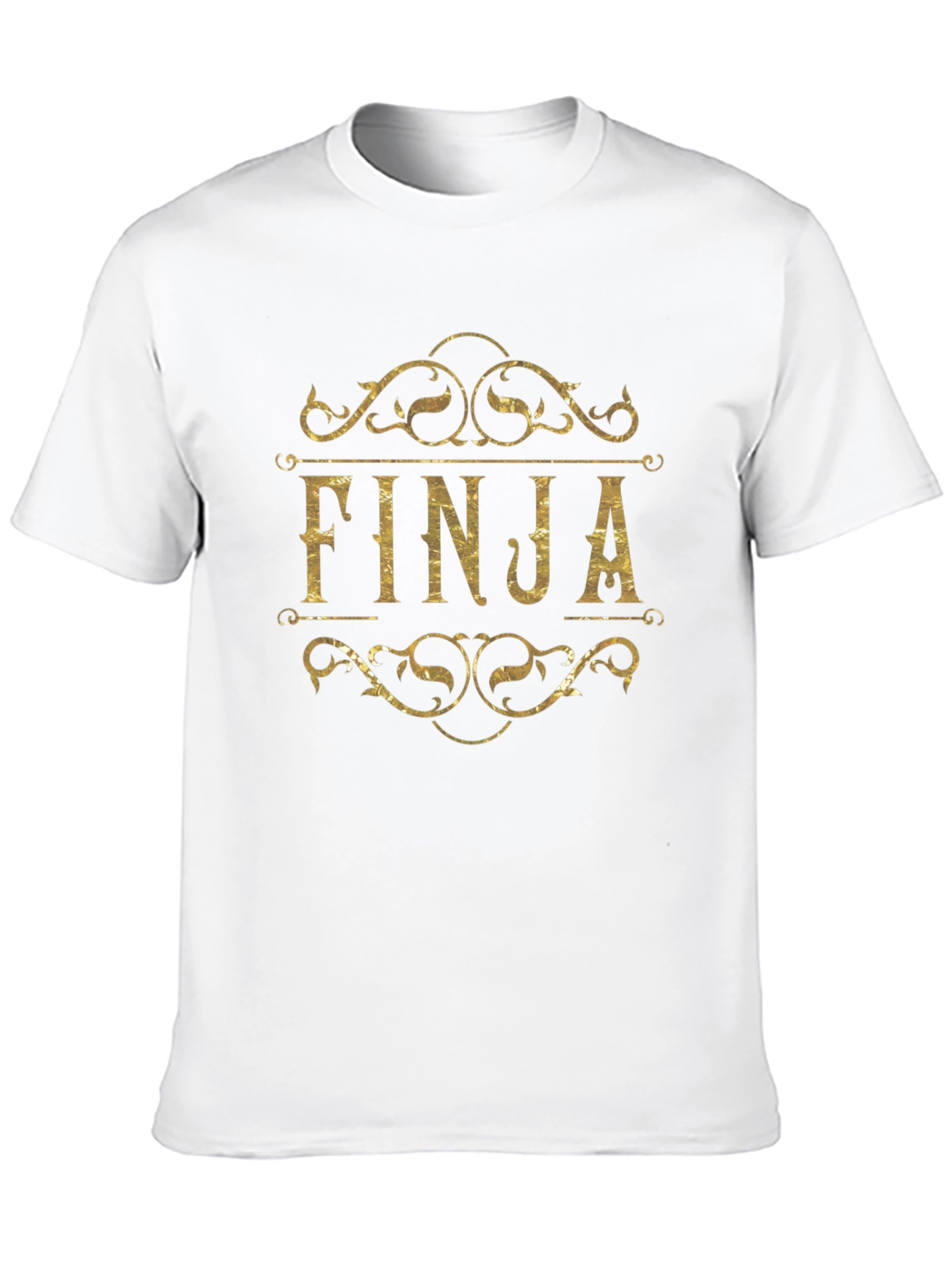 Finja Gold Ornamental Black T-Shirt