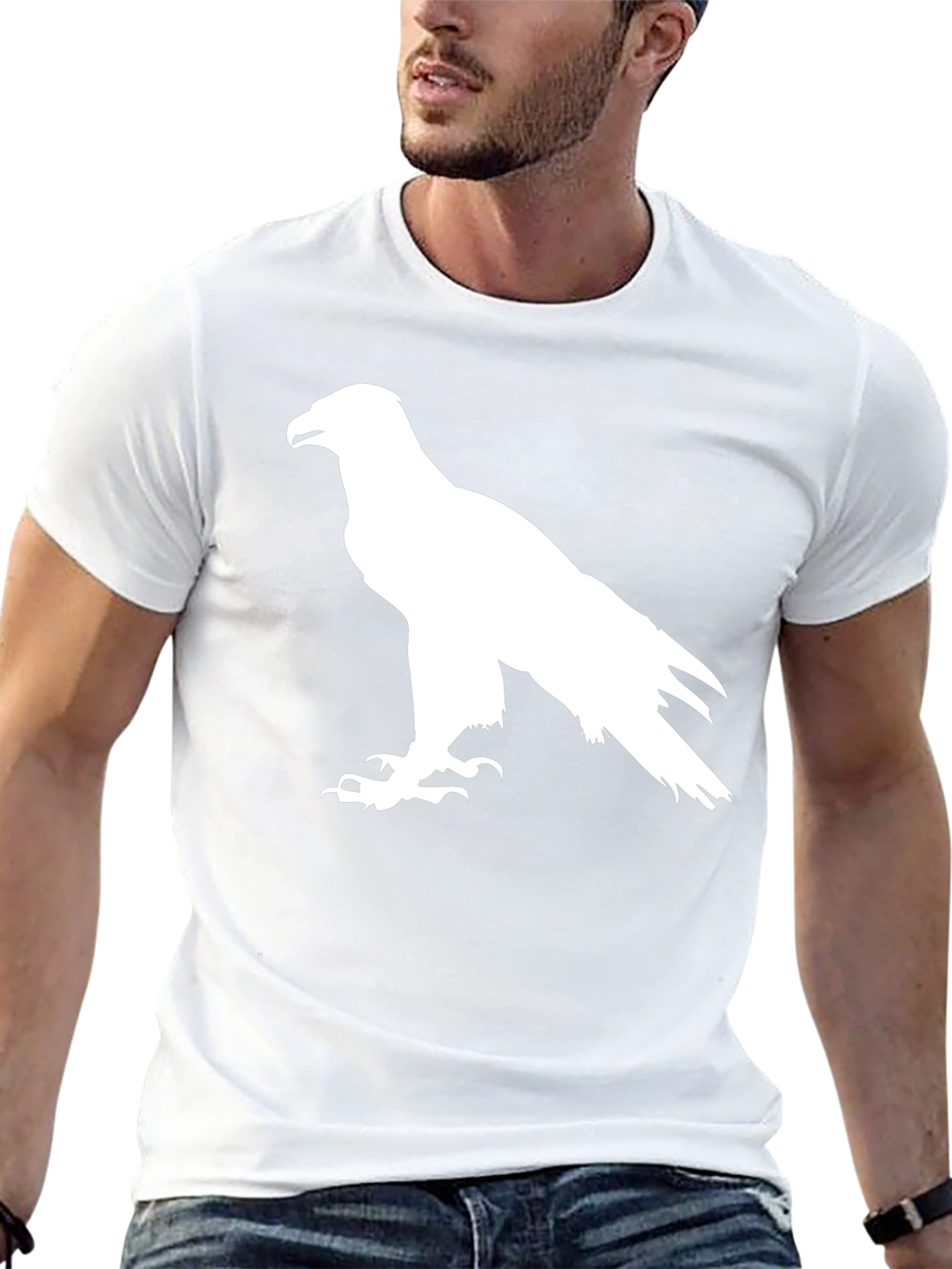 Eagle Silhouette Graphic Tee - Black