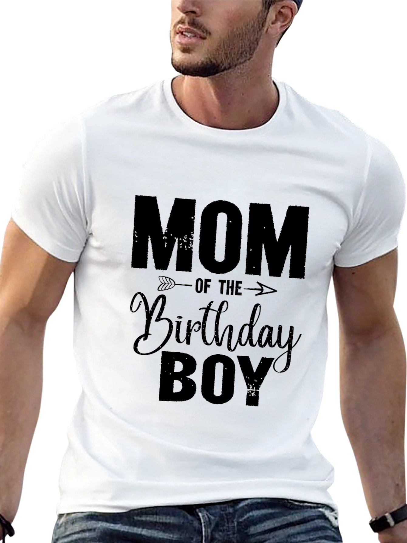 Mom of the Birthday Boy Black T-Shirt