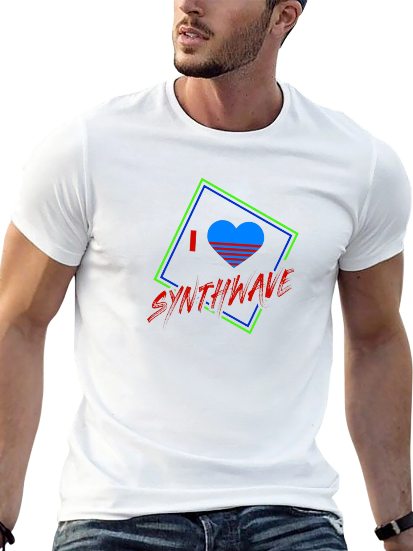 I Love Synthwave Graphic Tee - Black