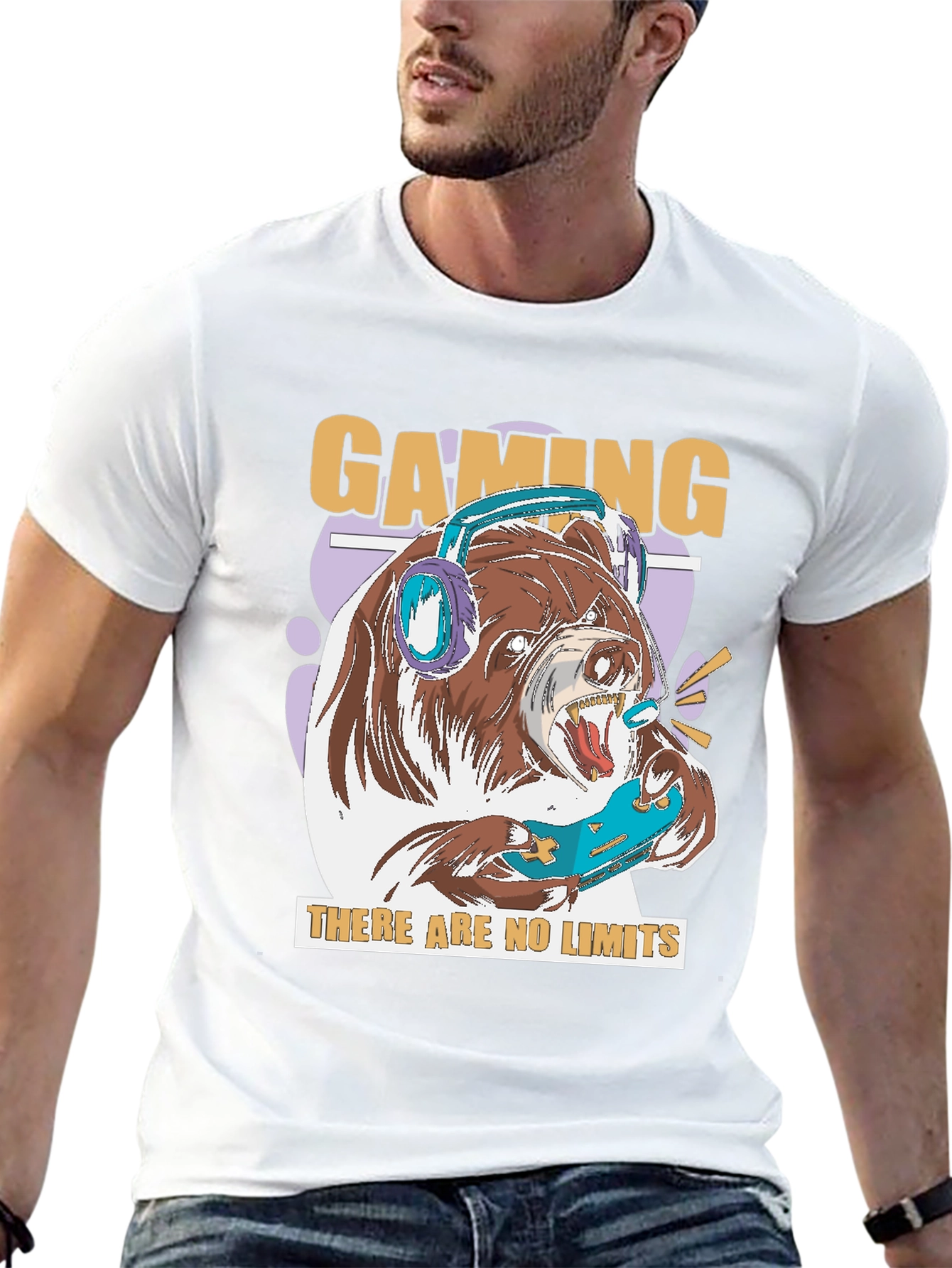 Gaming Bear Graphic T-Shirt