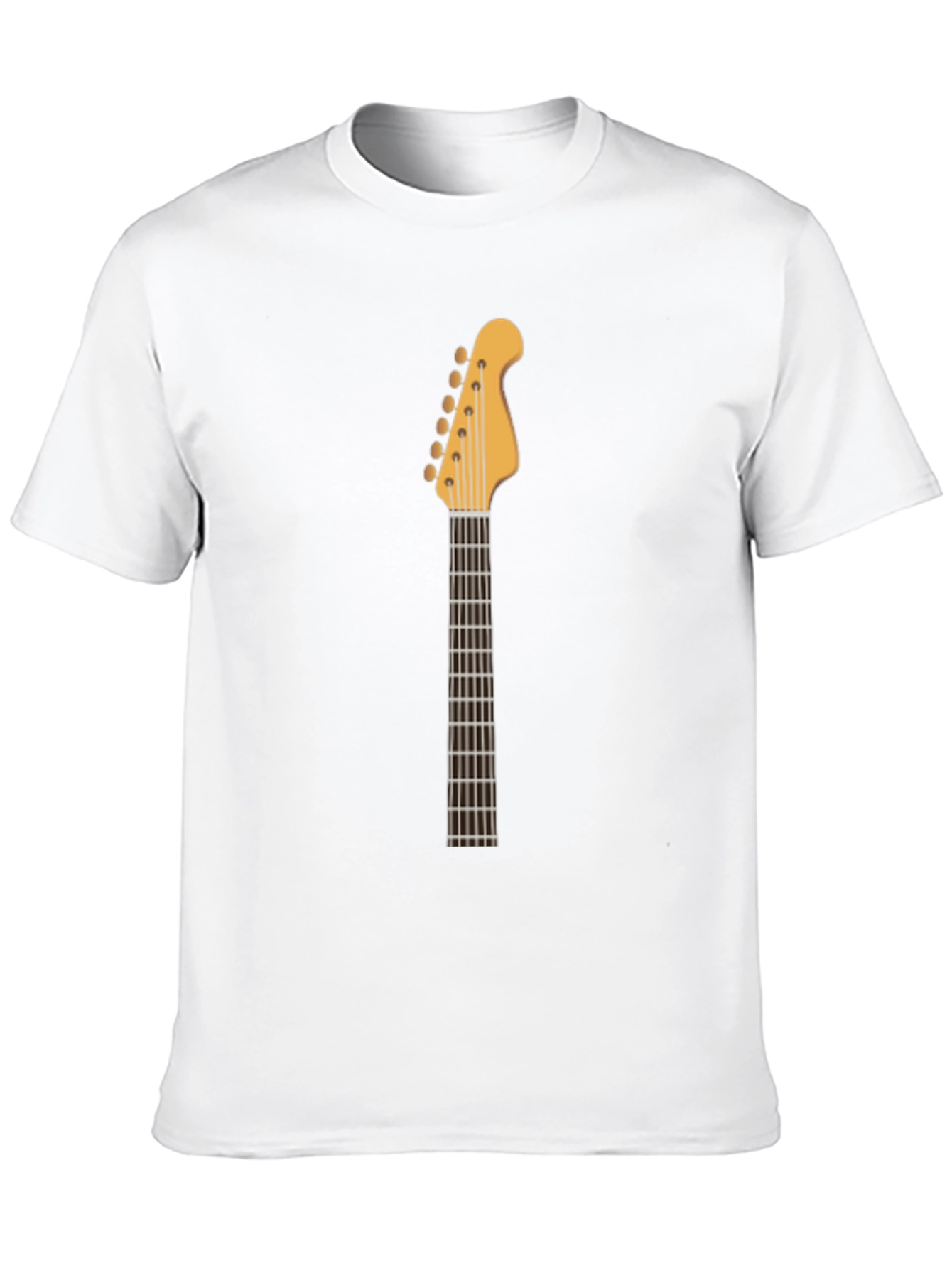 Guitar Neck Graphic Tee - Black Cotton T-Shirt