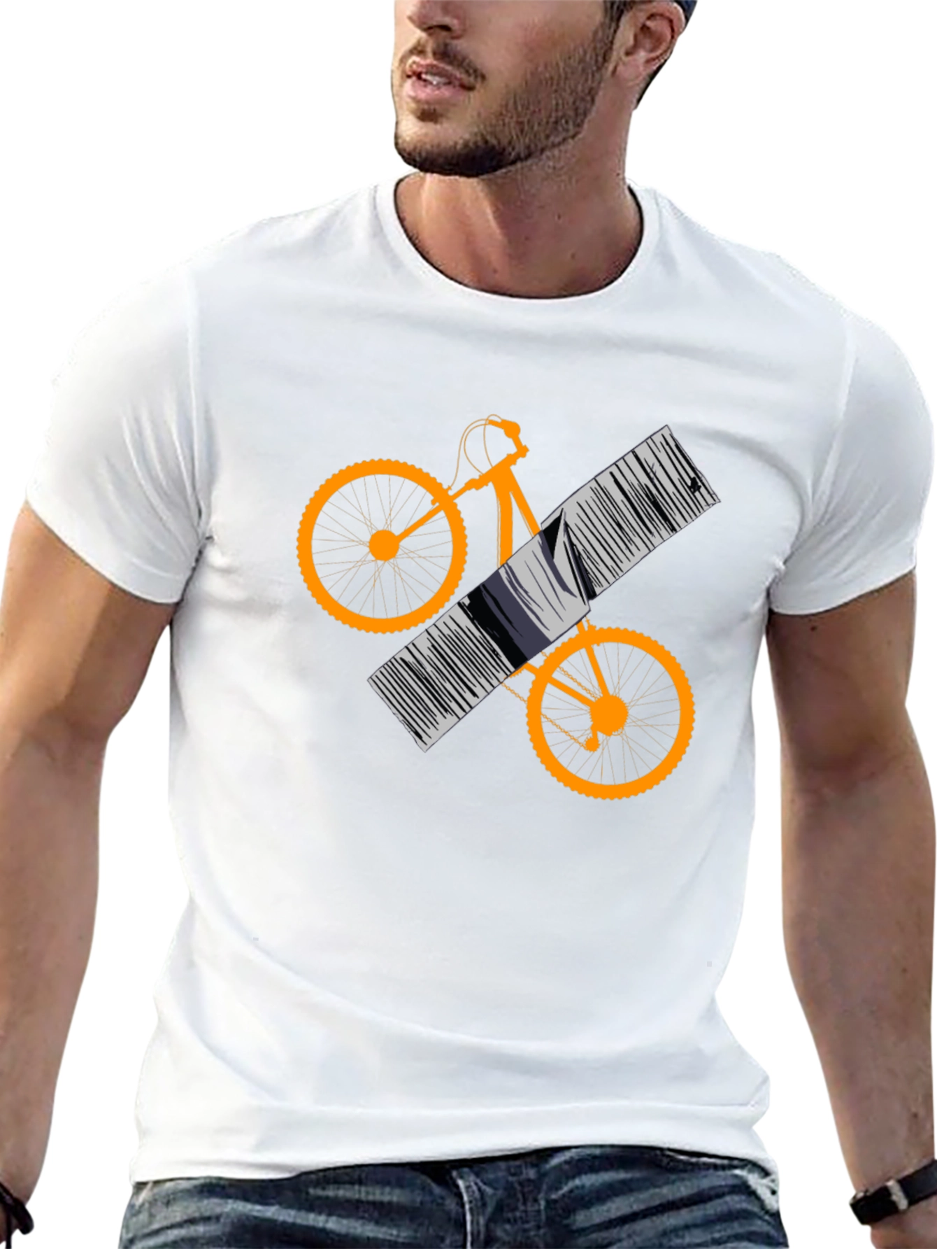 Cool Bike Barcode Graphic Tee