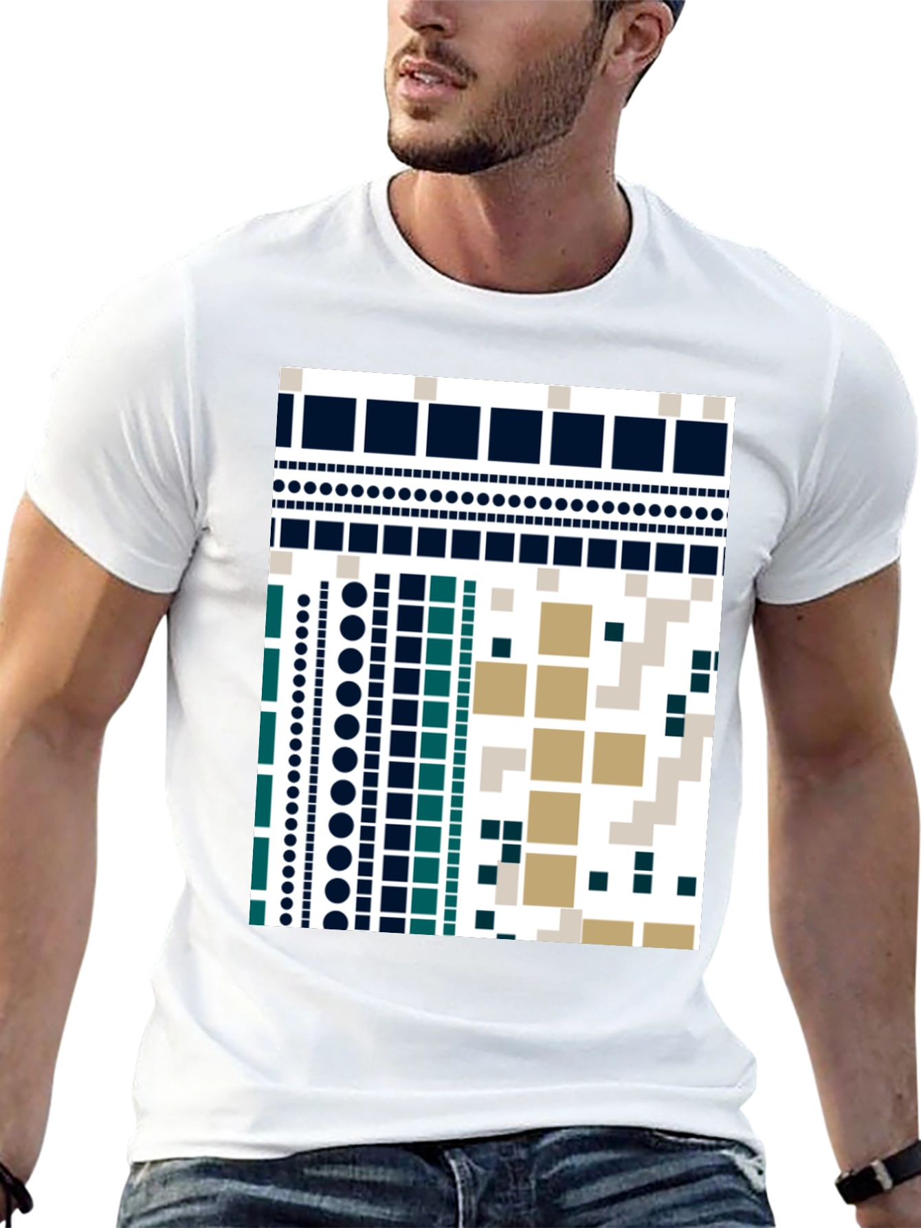 Geometric Pattern Black T-Shirt