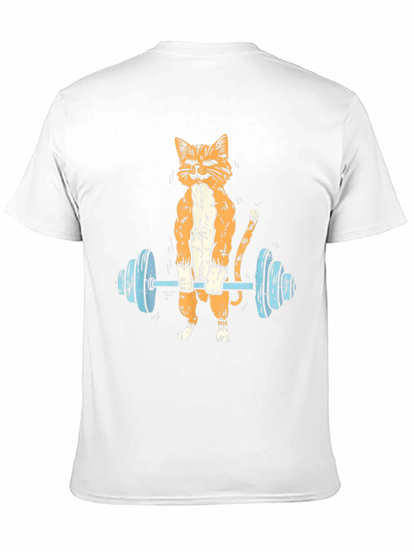 Weightlifting Cat Graphic Tee - Black