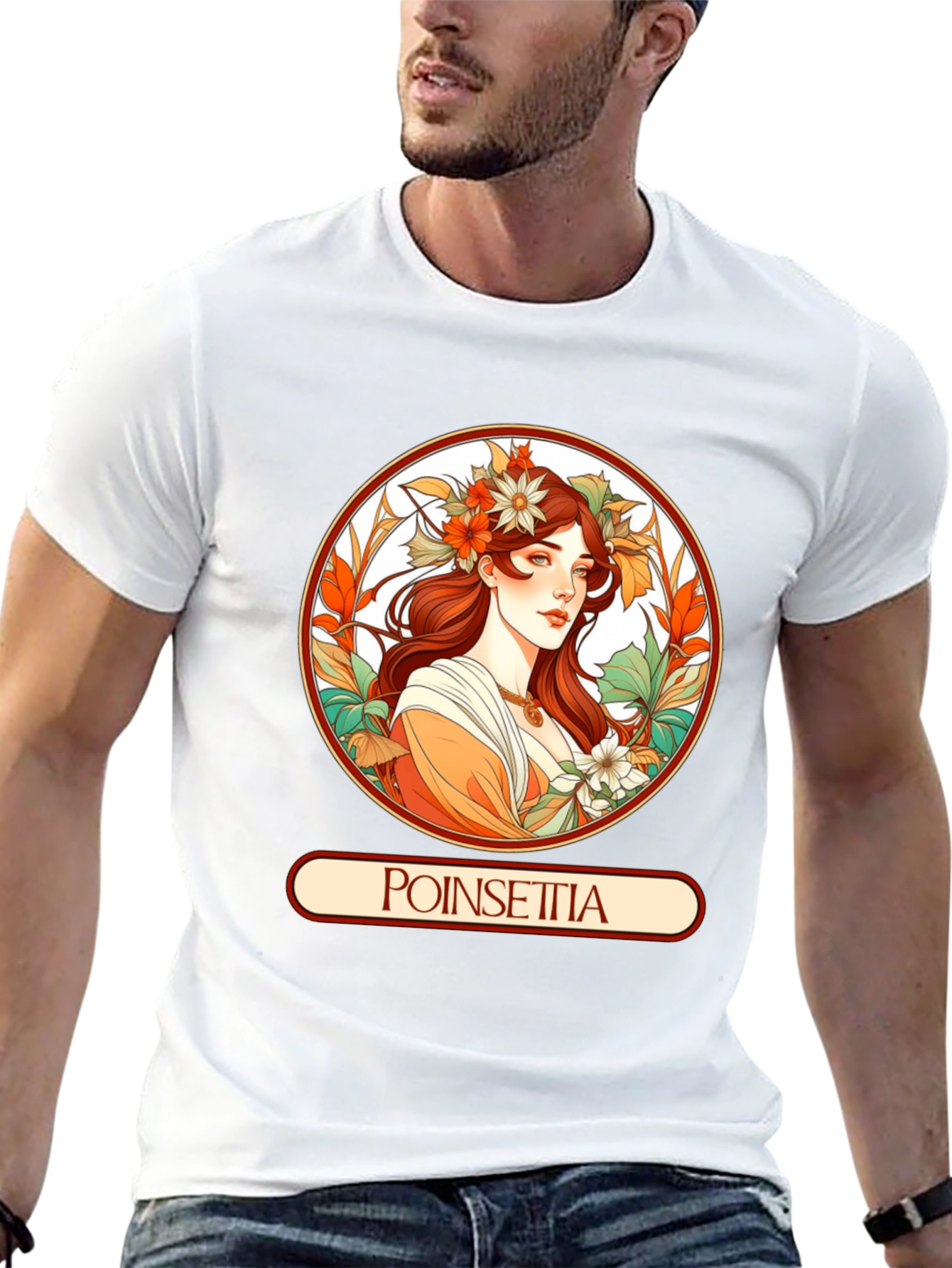 Poinsettia Art Nouveau T-Shirt