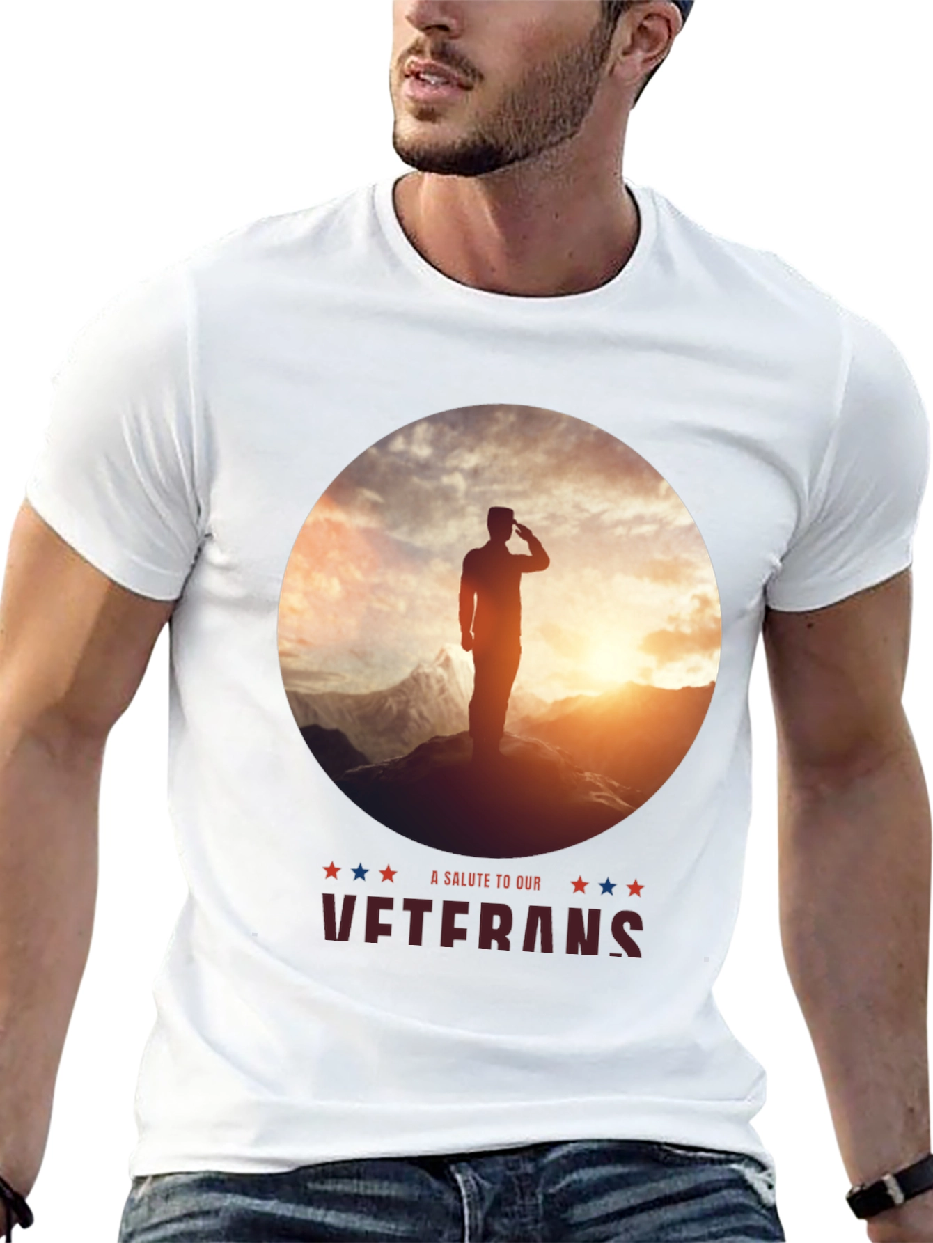 Veterans Salute Graphic T-Shirt - Patriotic Apparel