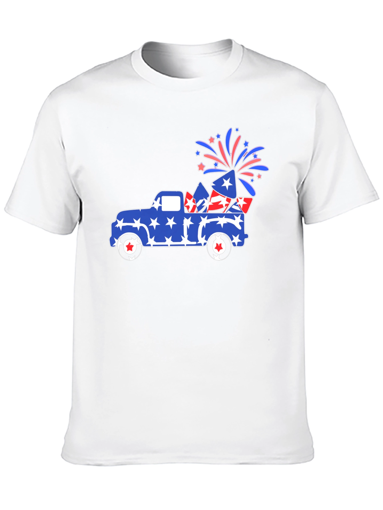 Patriotic Truck Fireworks Graphic Tee