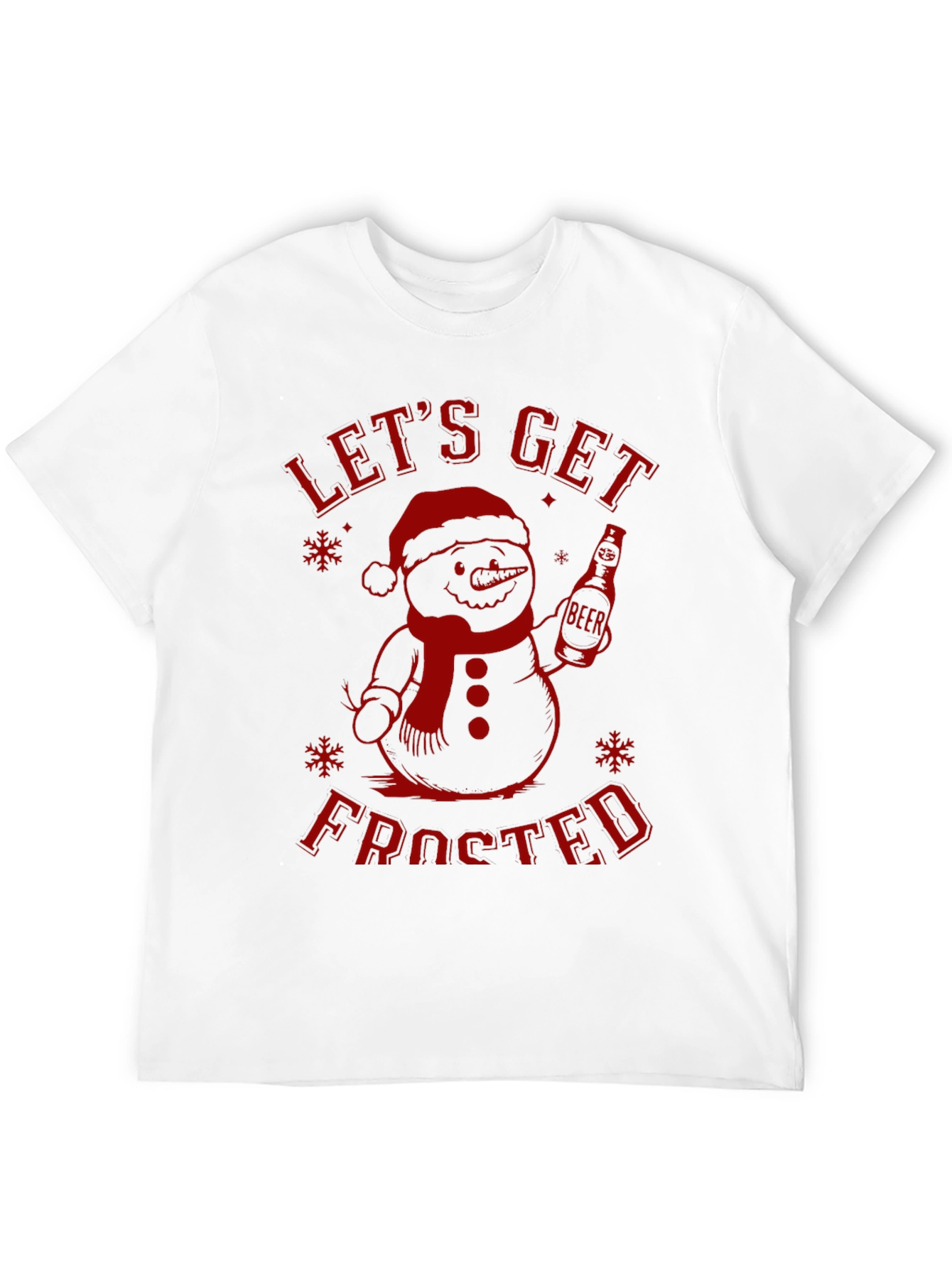 Lets Get Frosted Snowman Christmas Black T-Shirt