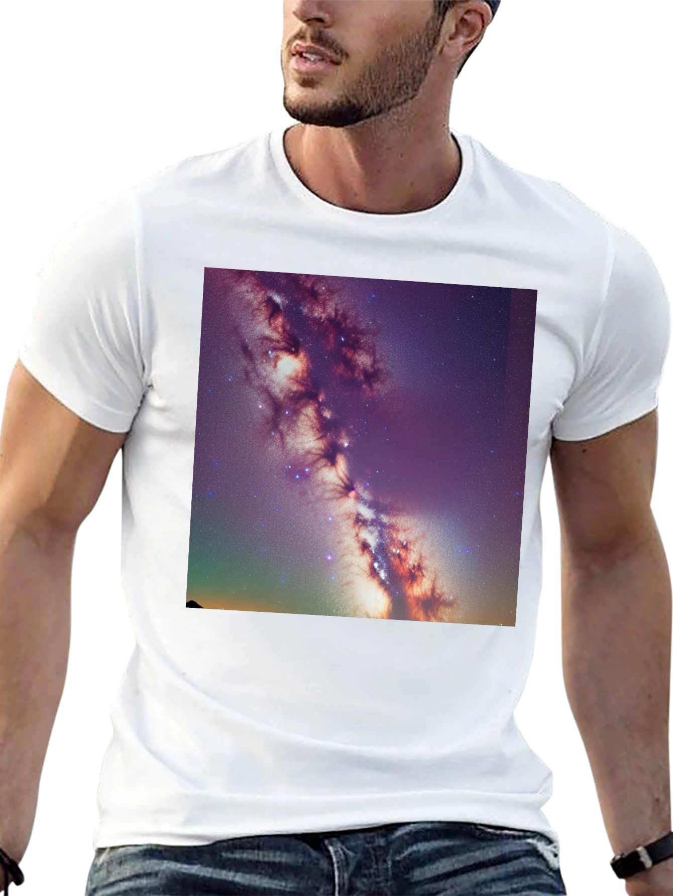 Galaxy Print Black T-Shirt - Celestial Style