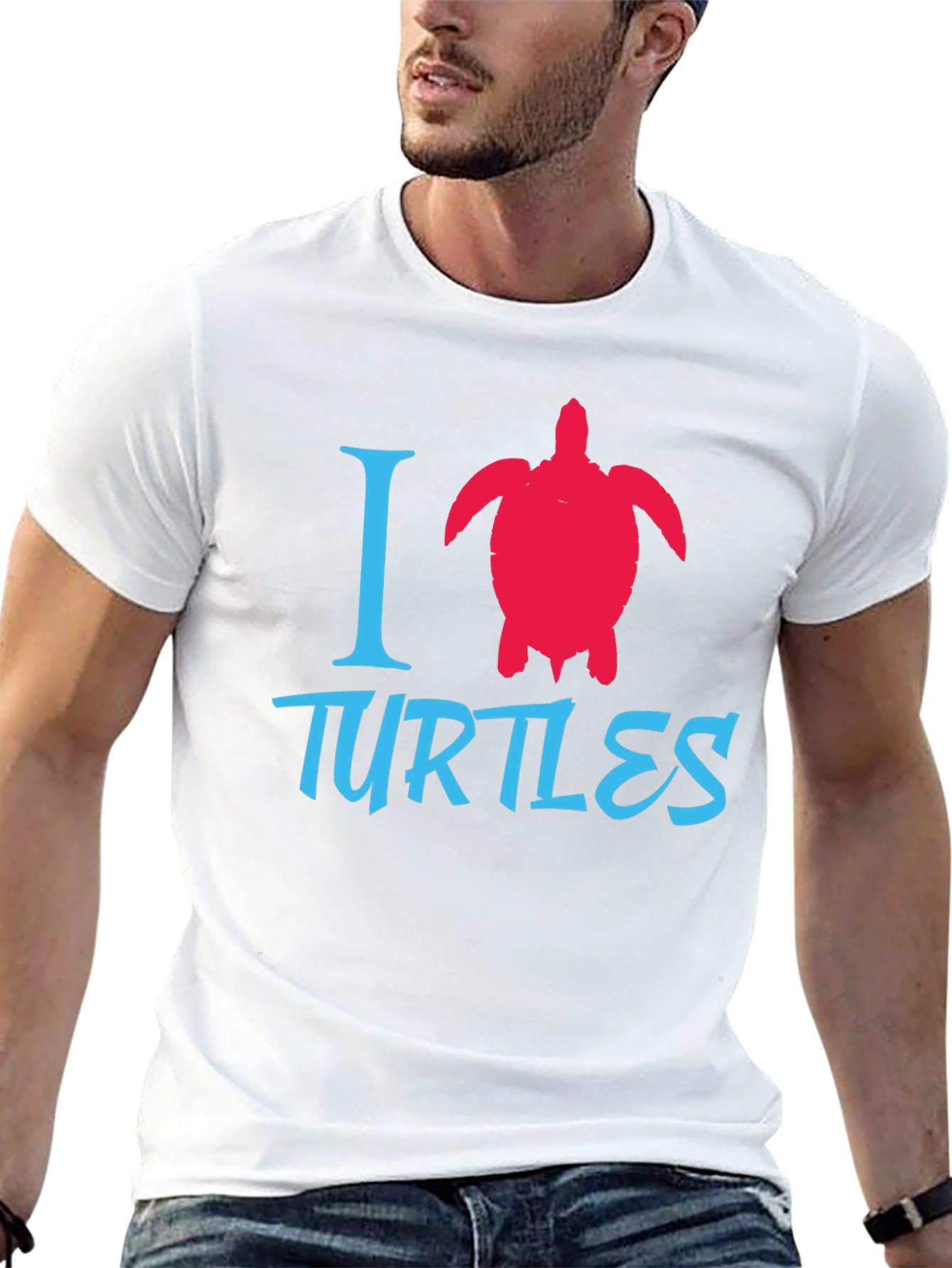 I Love Turtles Graphic Tee - Black