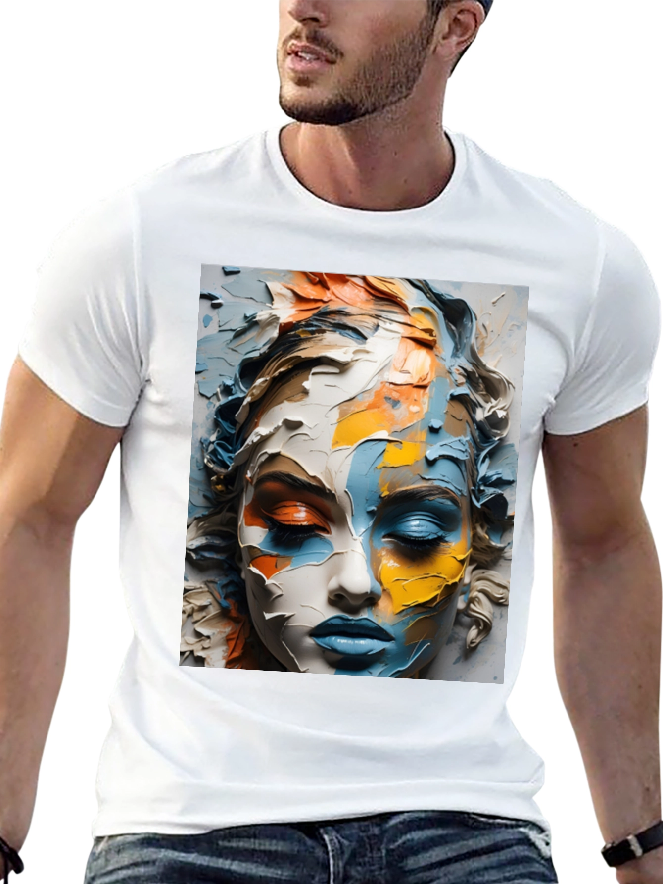 Abstract Face Art Black T-Shirt
