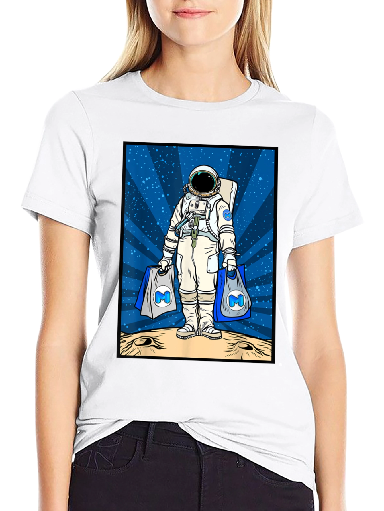 Astronaut Shopper Graphic T-Shirt