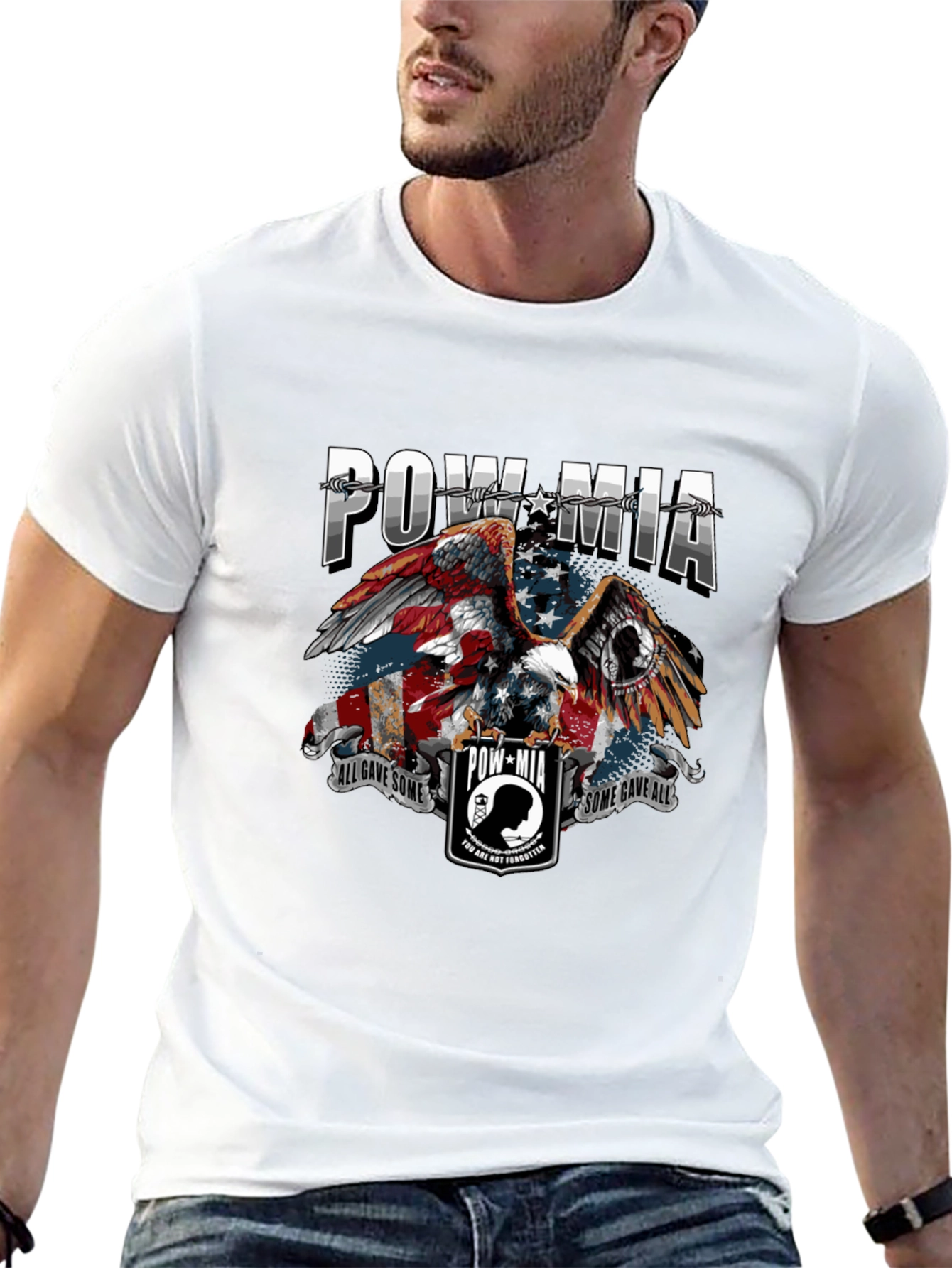 POW MIA Eagle Graphic T-Shirt